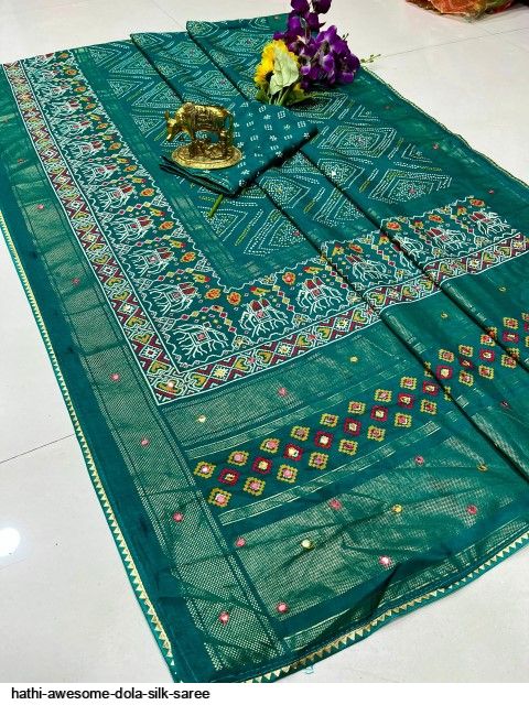 HATHI AWESOME DOLA SILK SAREE B