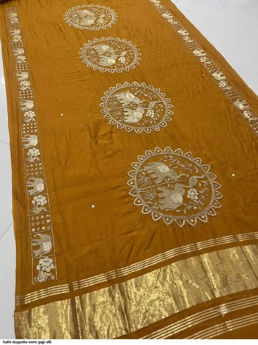 HATHI DUPPATTA SEMI GAJJI SILK 4