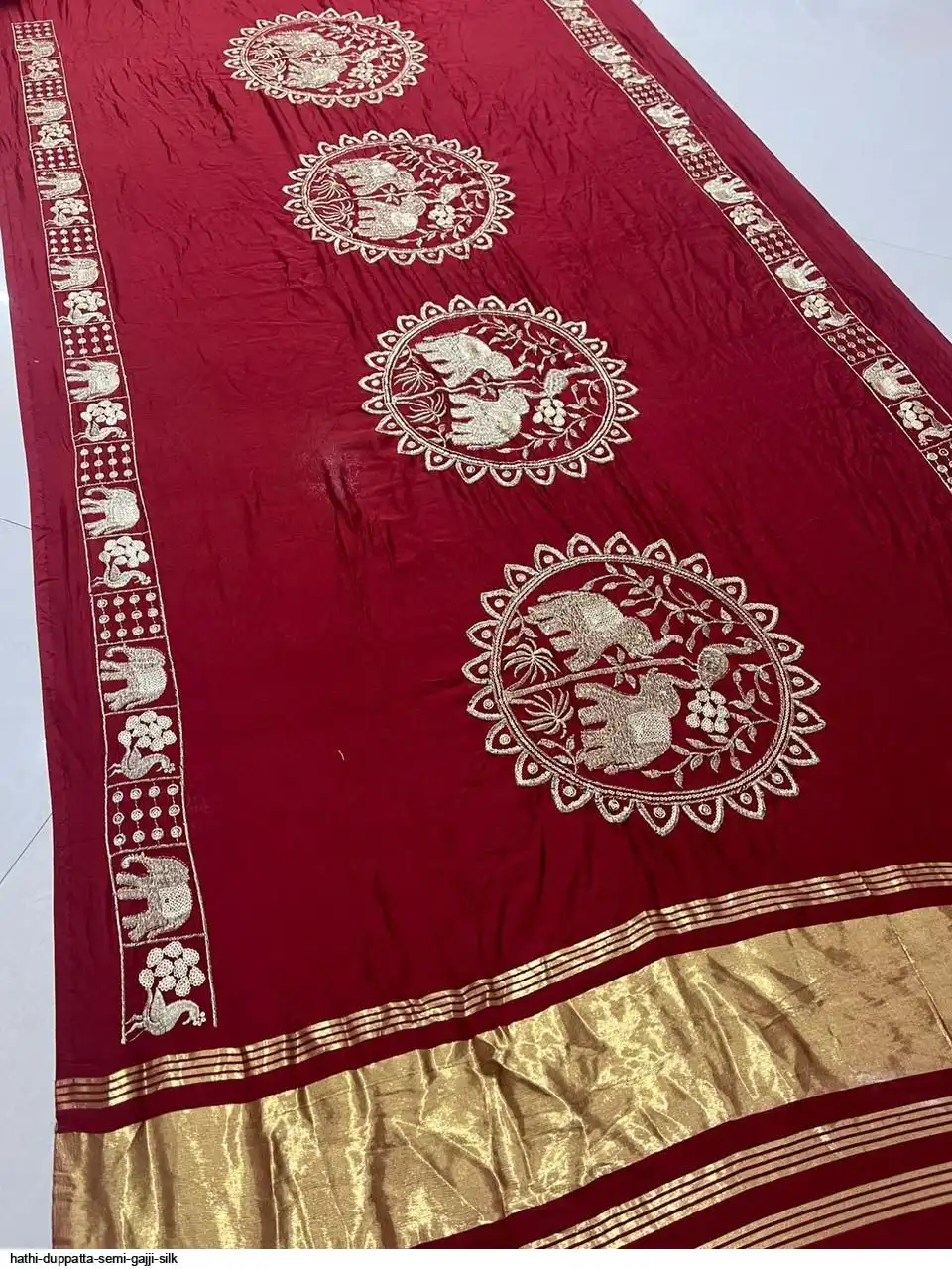 HATHI DUPPATTA SEMI GAJJI SILK 9