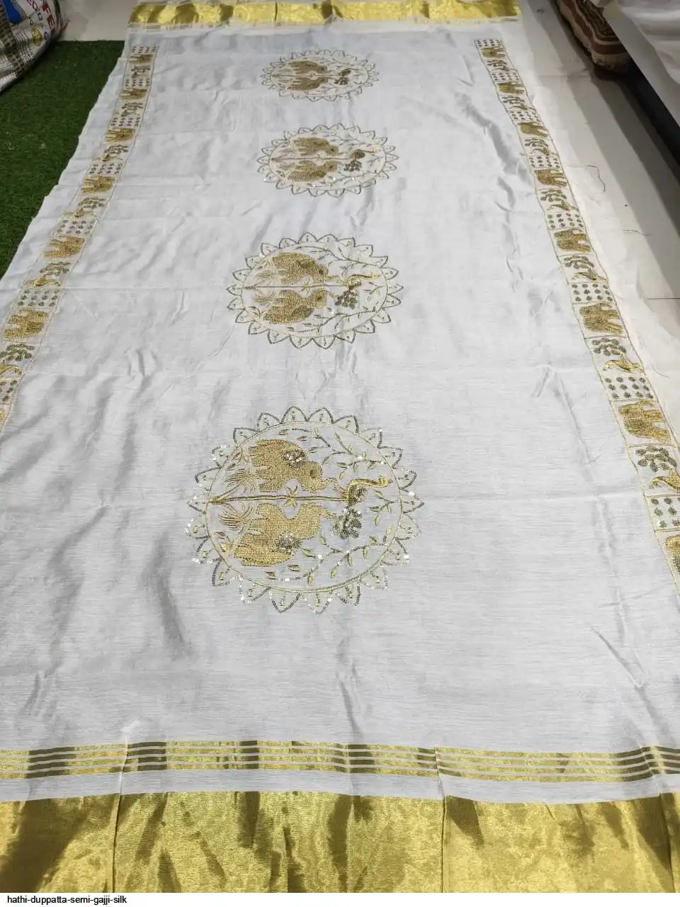 HATHI DUPPATTA SEMI GAJJI SILK 11