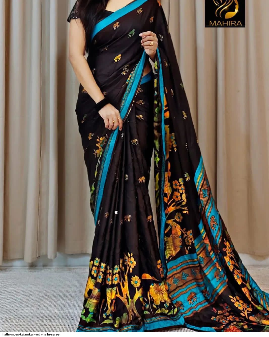 HATHI MOSS KALAMKARI WITH HATHI SAREE