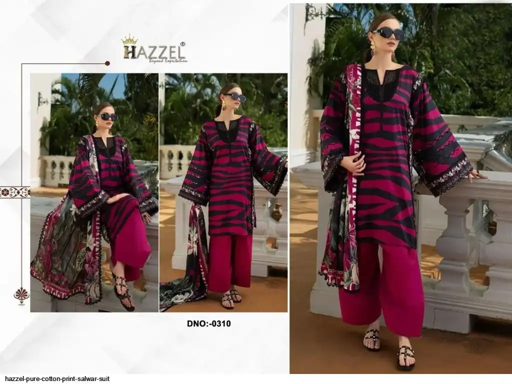 HAZZEL PURE COTTON PRINT SALWAR SUIT H
