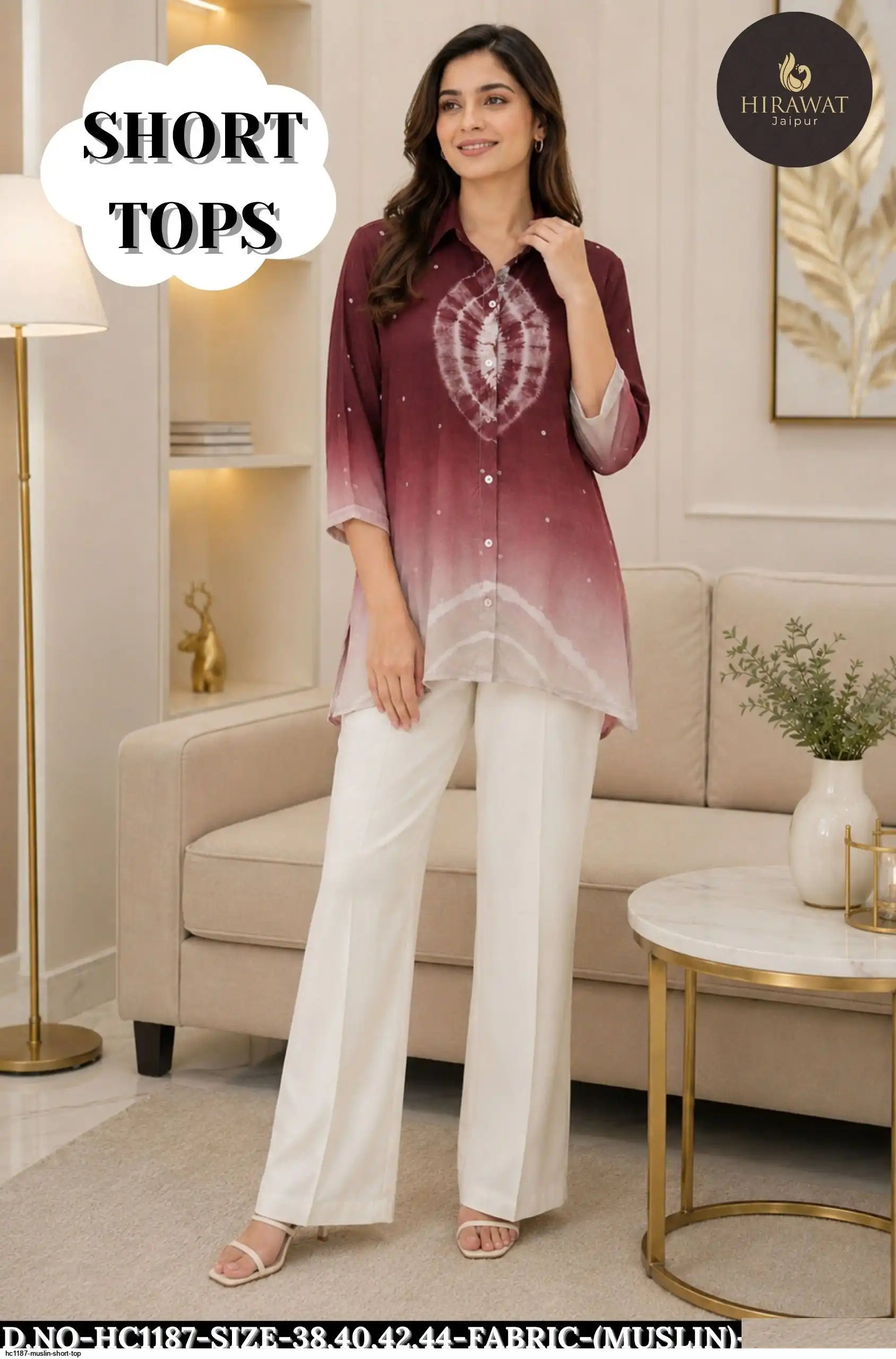 HC1187 MUSLIN SHORT TOP B