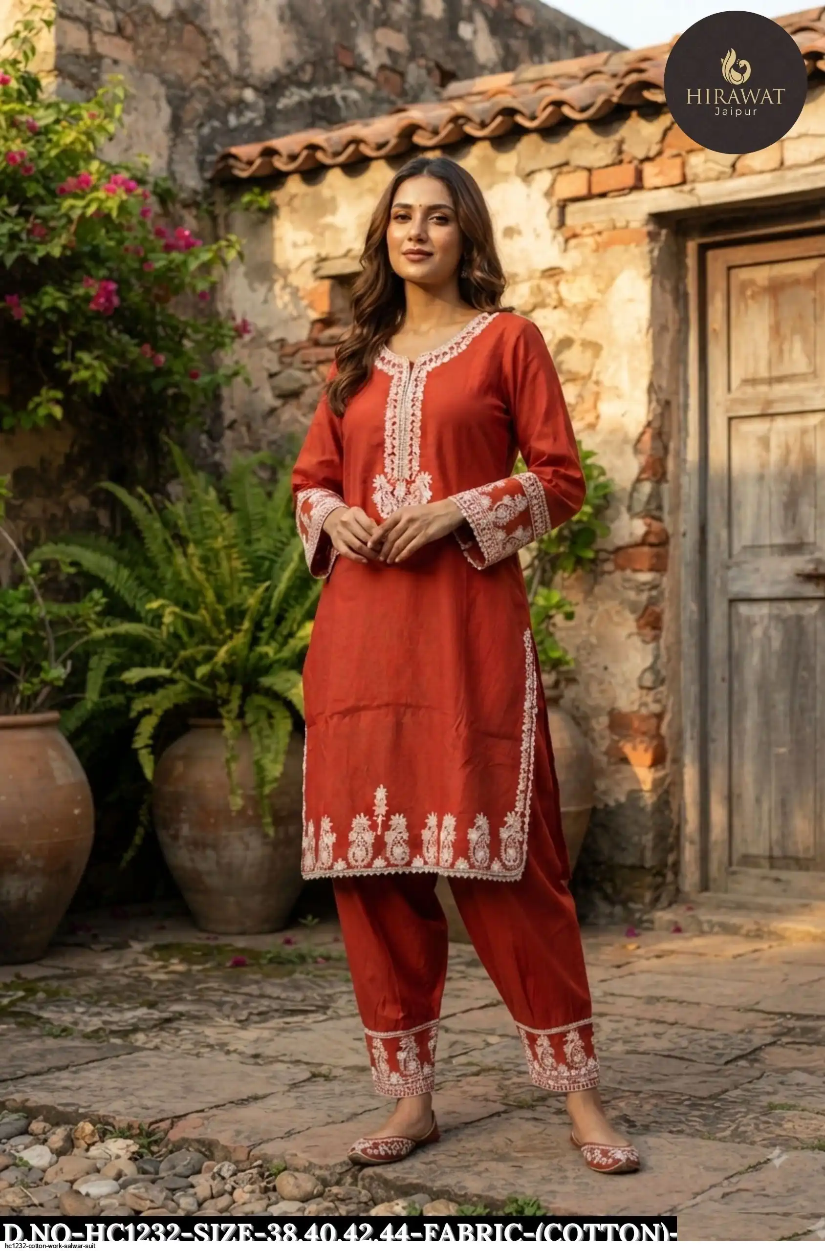HC1232 COTTON WITH WORK SALWAR SUIT C
