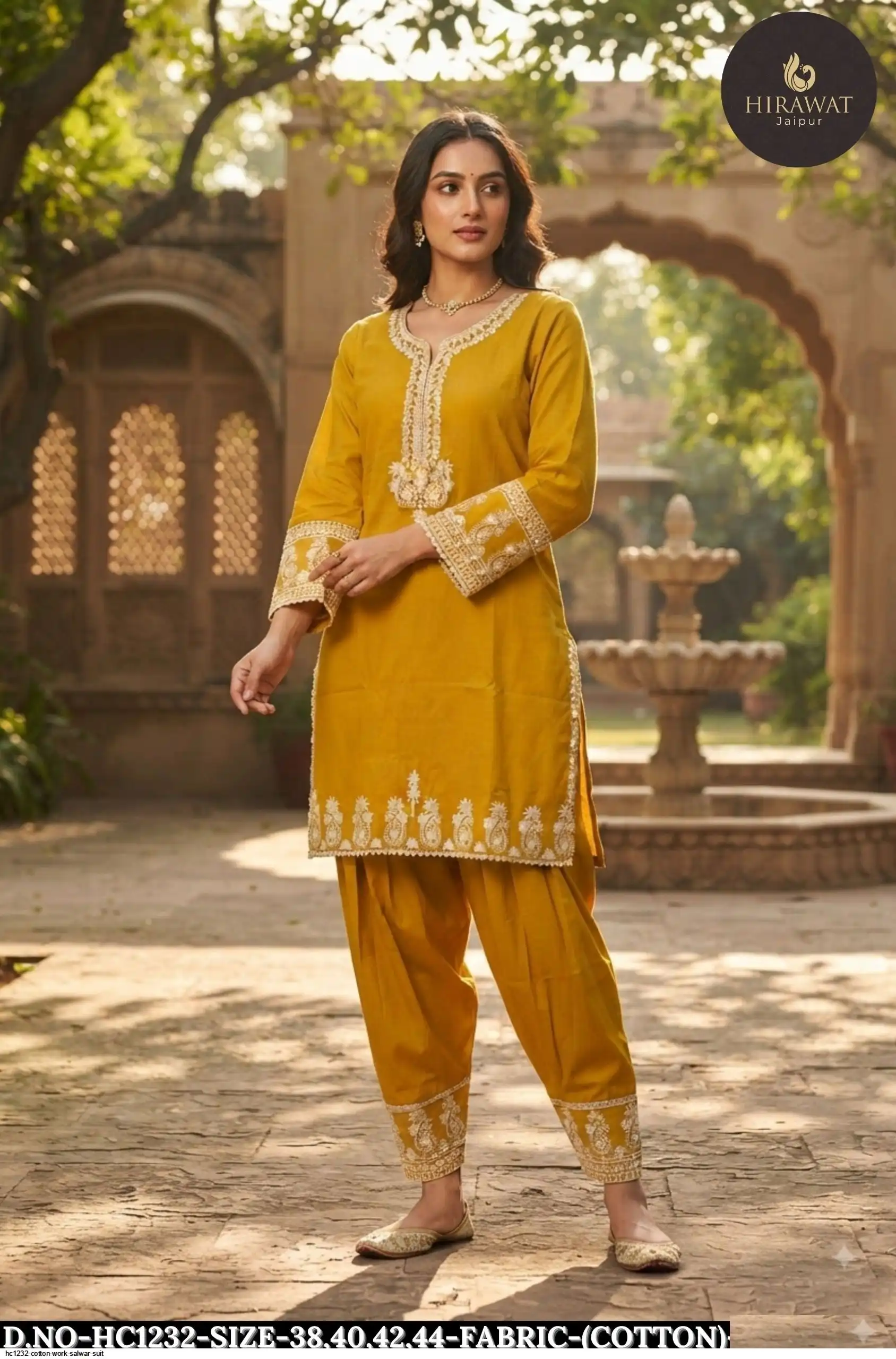 HC1232 COTTON WITH WORK SALWAR SUIT A