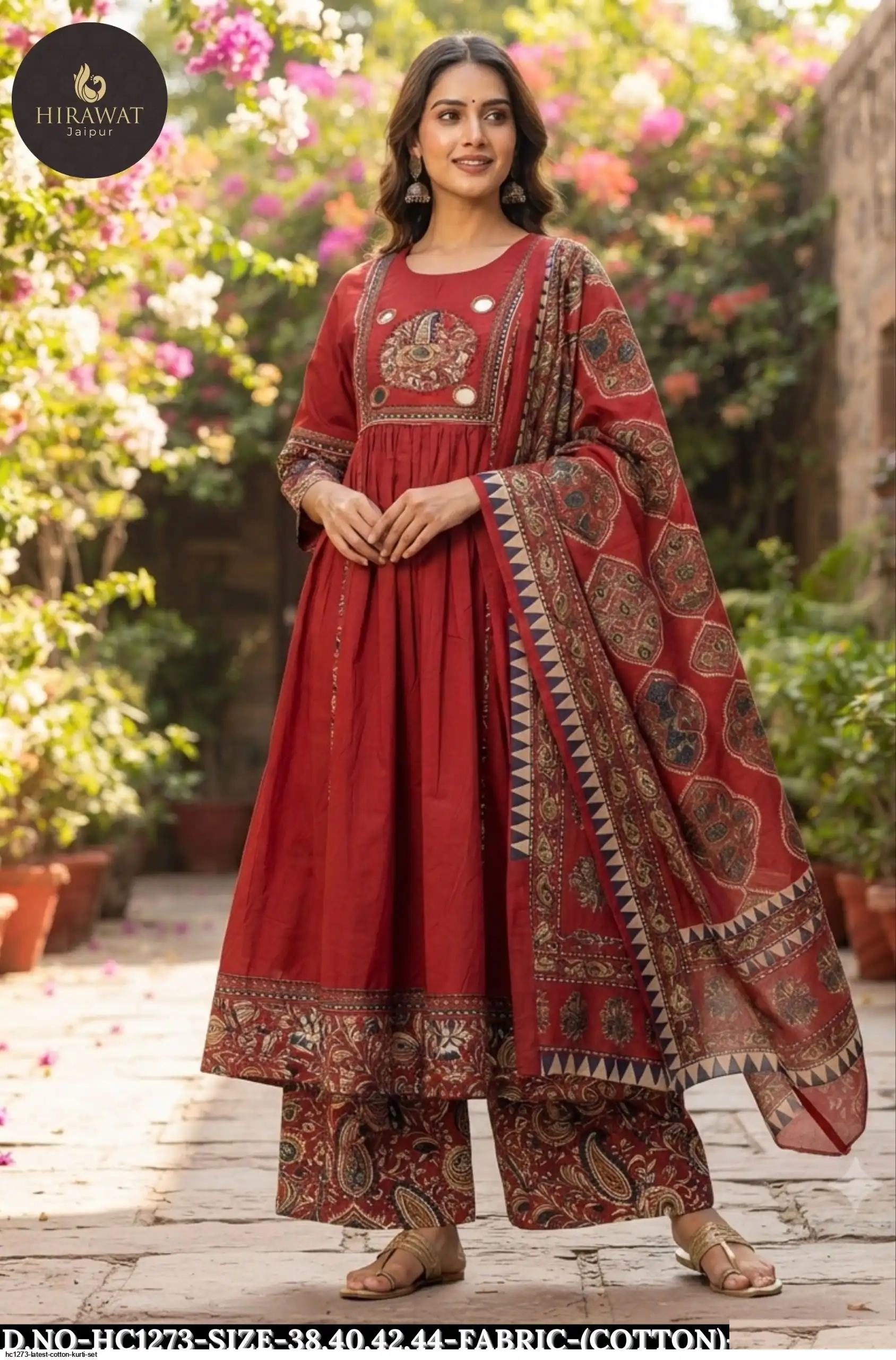 HC1273 LATEST COTTON KURTI SET A