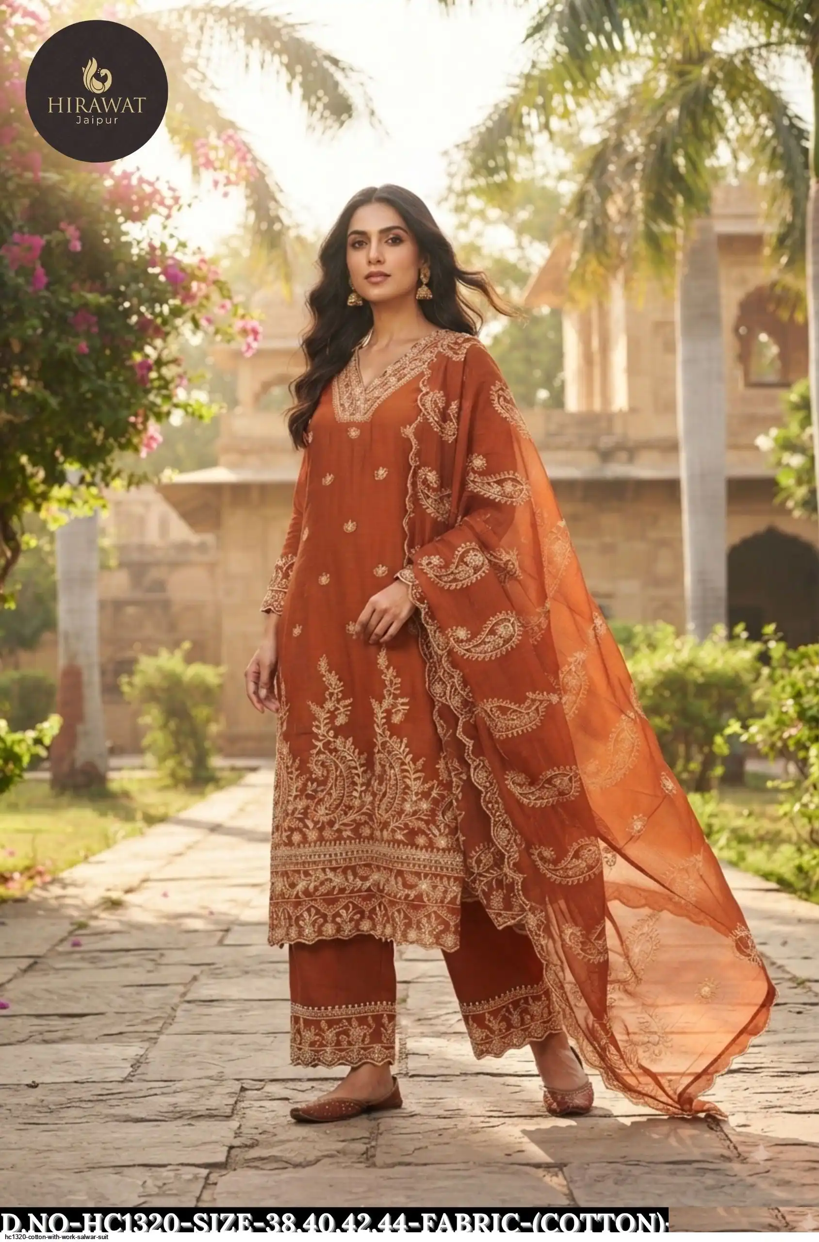 HC1320 COTTON WITH WORK SALWAR SUIT C