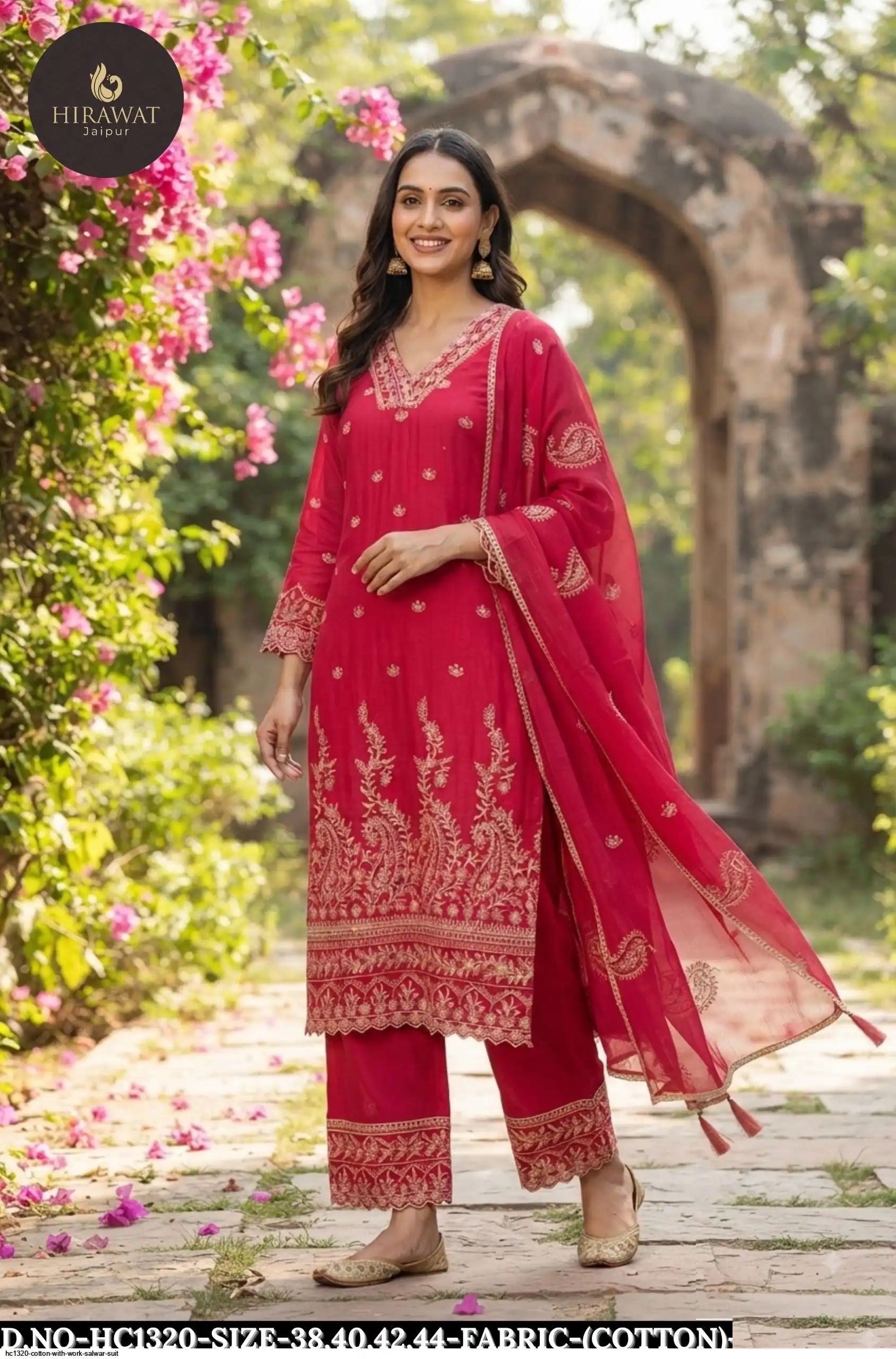 HC1320 COTTON WITH WORK SALWAR SUIT D