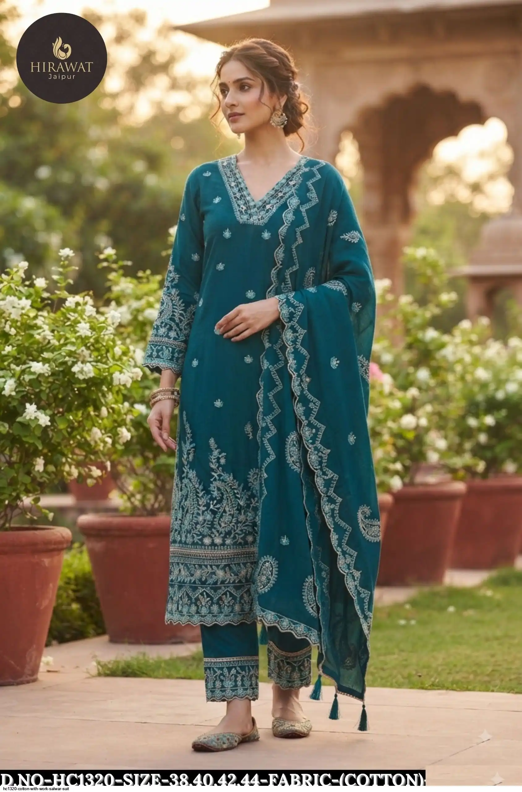 HC1320 COTTON WITH WORK SALWAR SUIT A