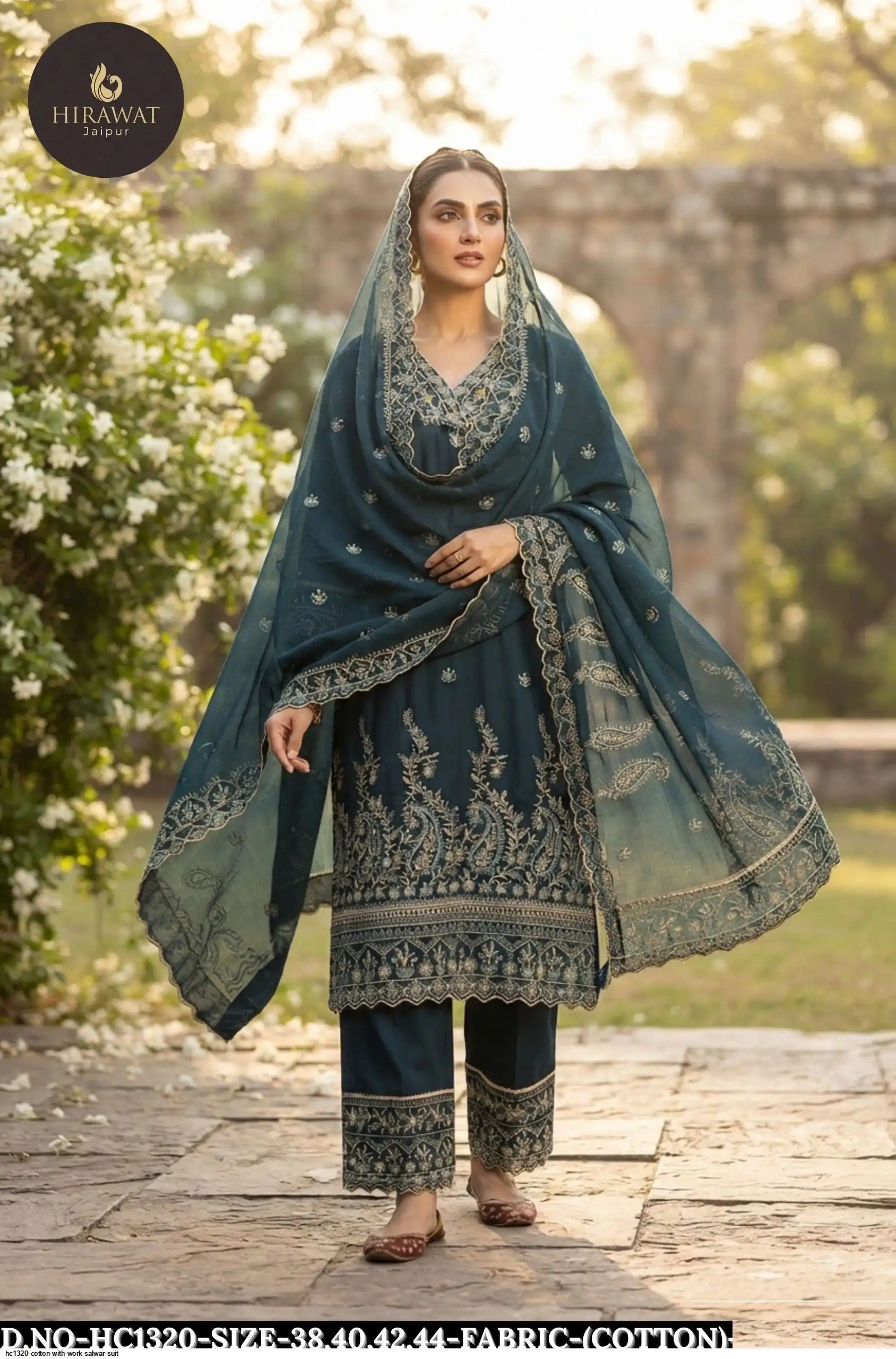 HC1320 COTTON WITH WORK SALWAR SUIT E