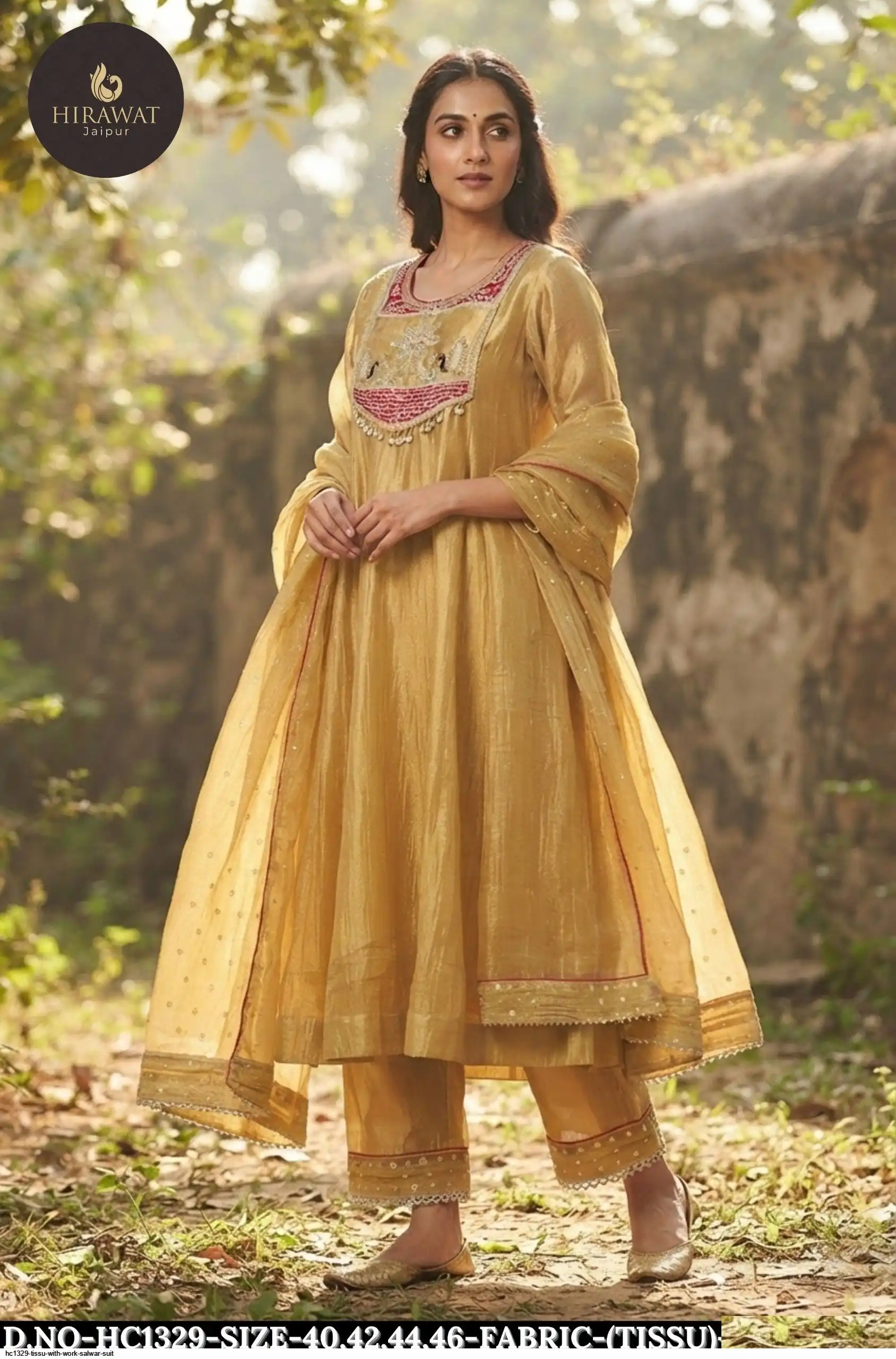 HC1329 TISSU WITH WORK SALWAR SUIT A