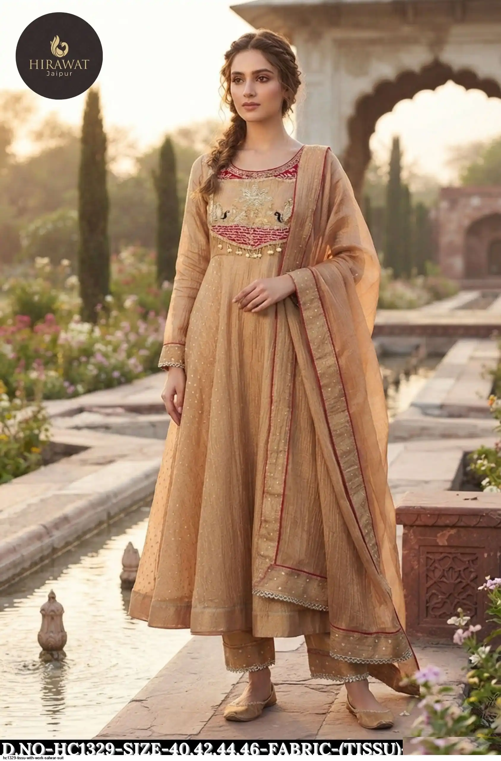 HC1329 TISSU WITH WORK SALWAR SUIT C