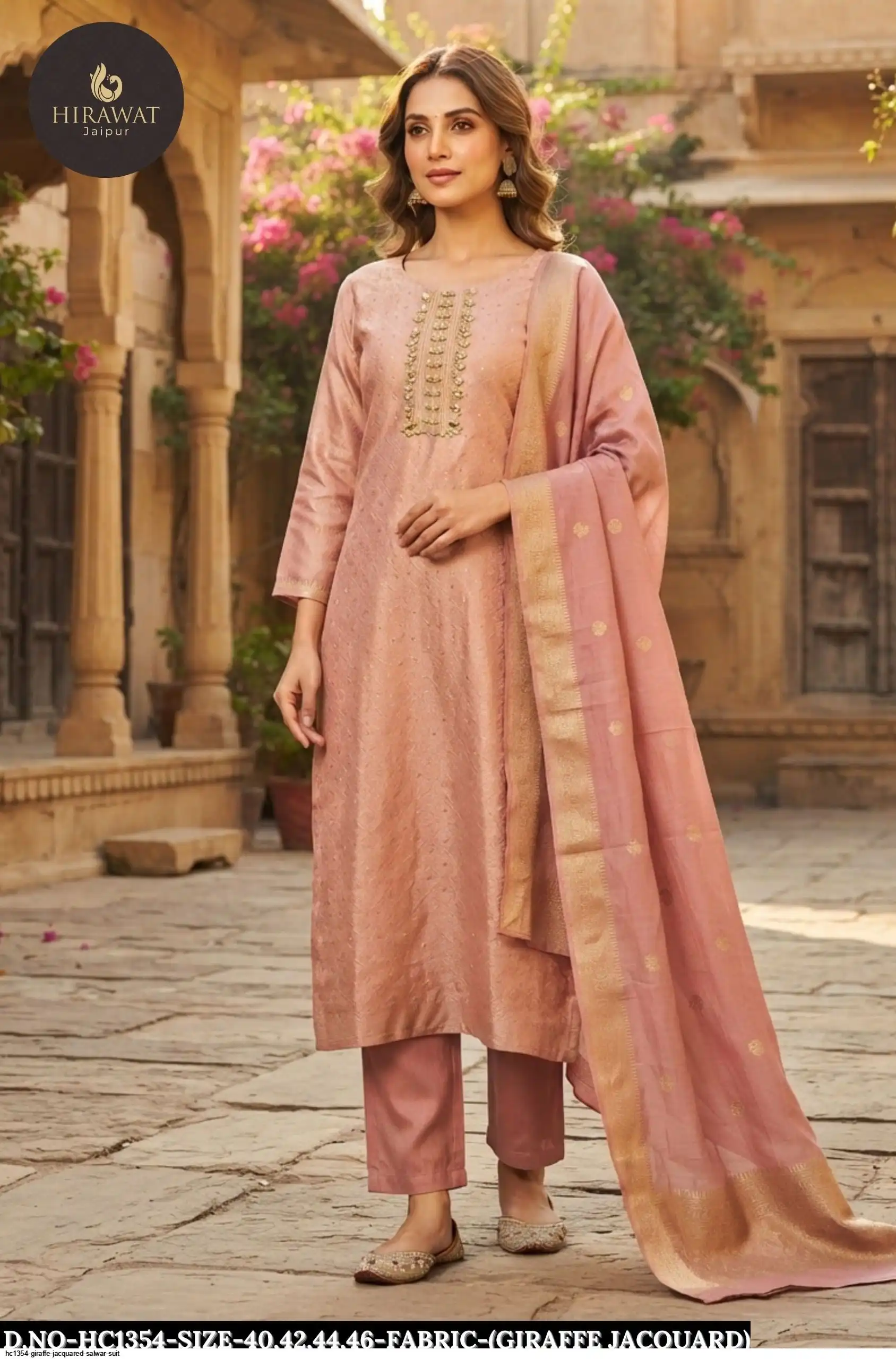 HC1354 GIRAFFE JACQUARED SALWAR SUIT B