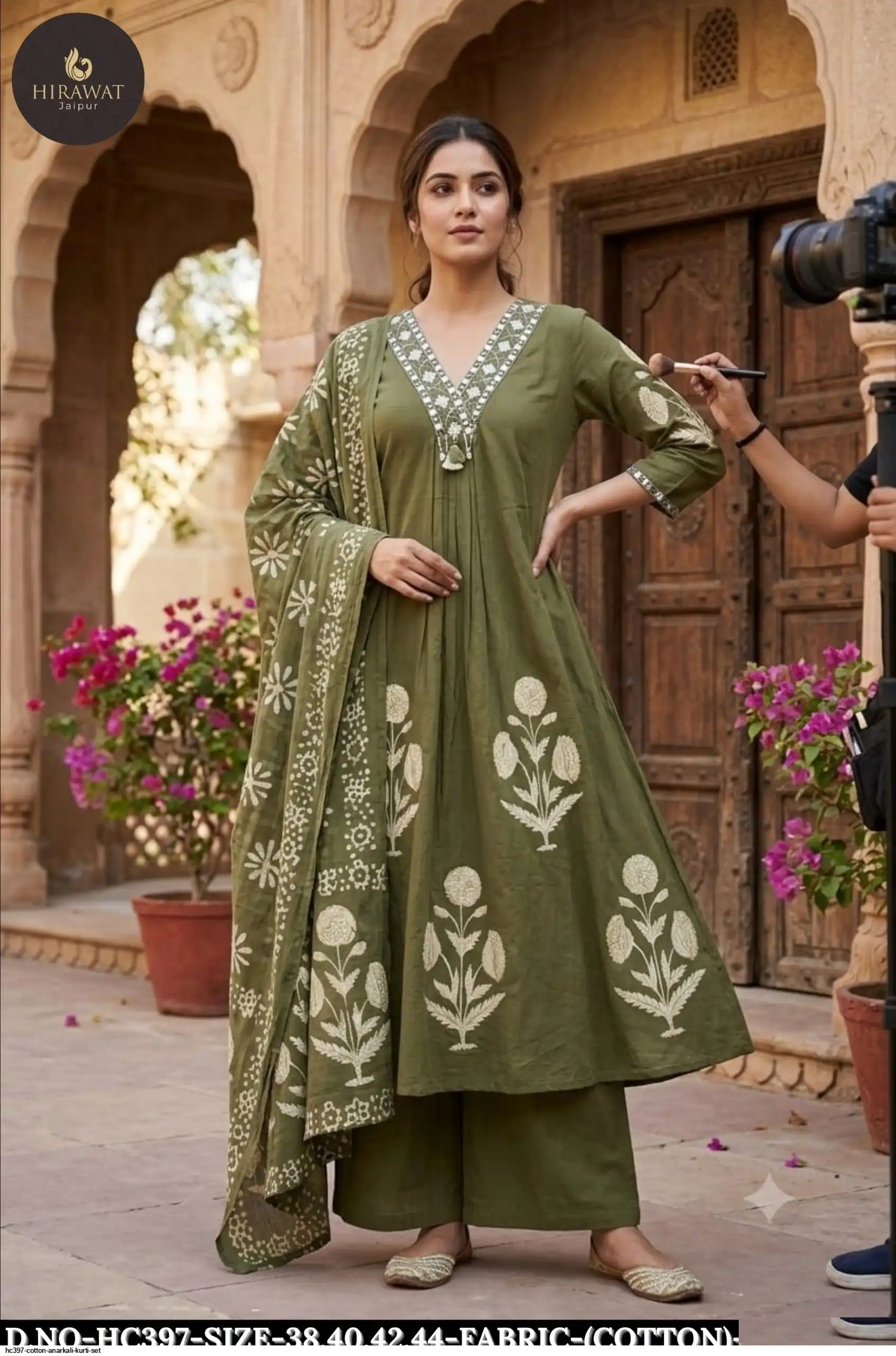 HC397 COTTON ANARKALI KURTI SET B
