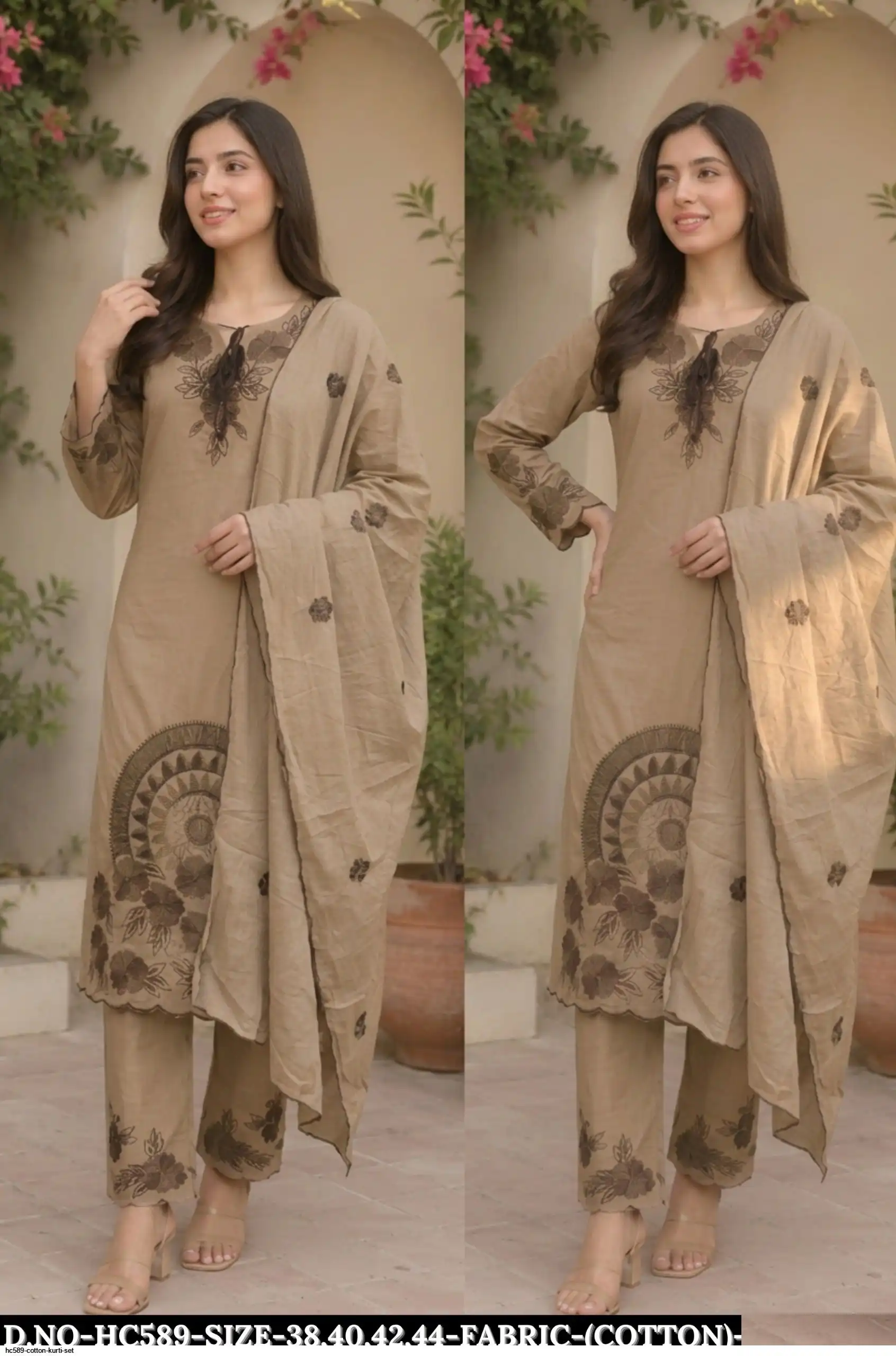 HC589 COTTON KURTI SET B
