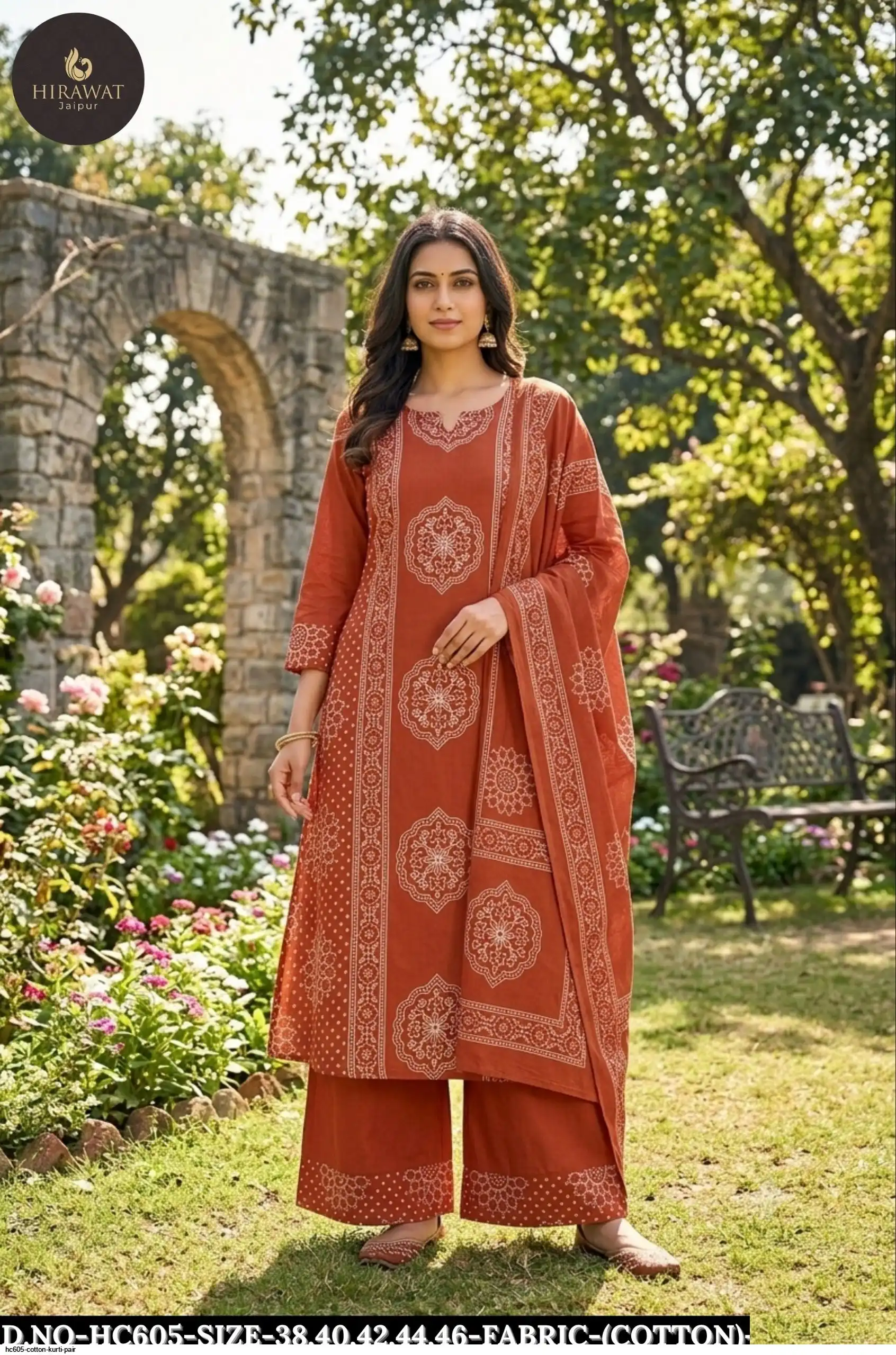 HC605 COTTON KURTI PAIR B