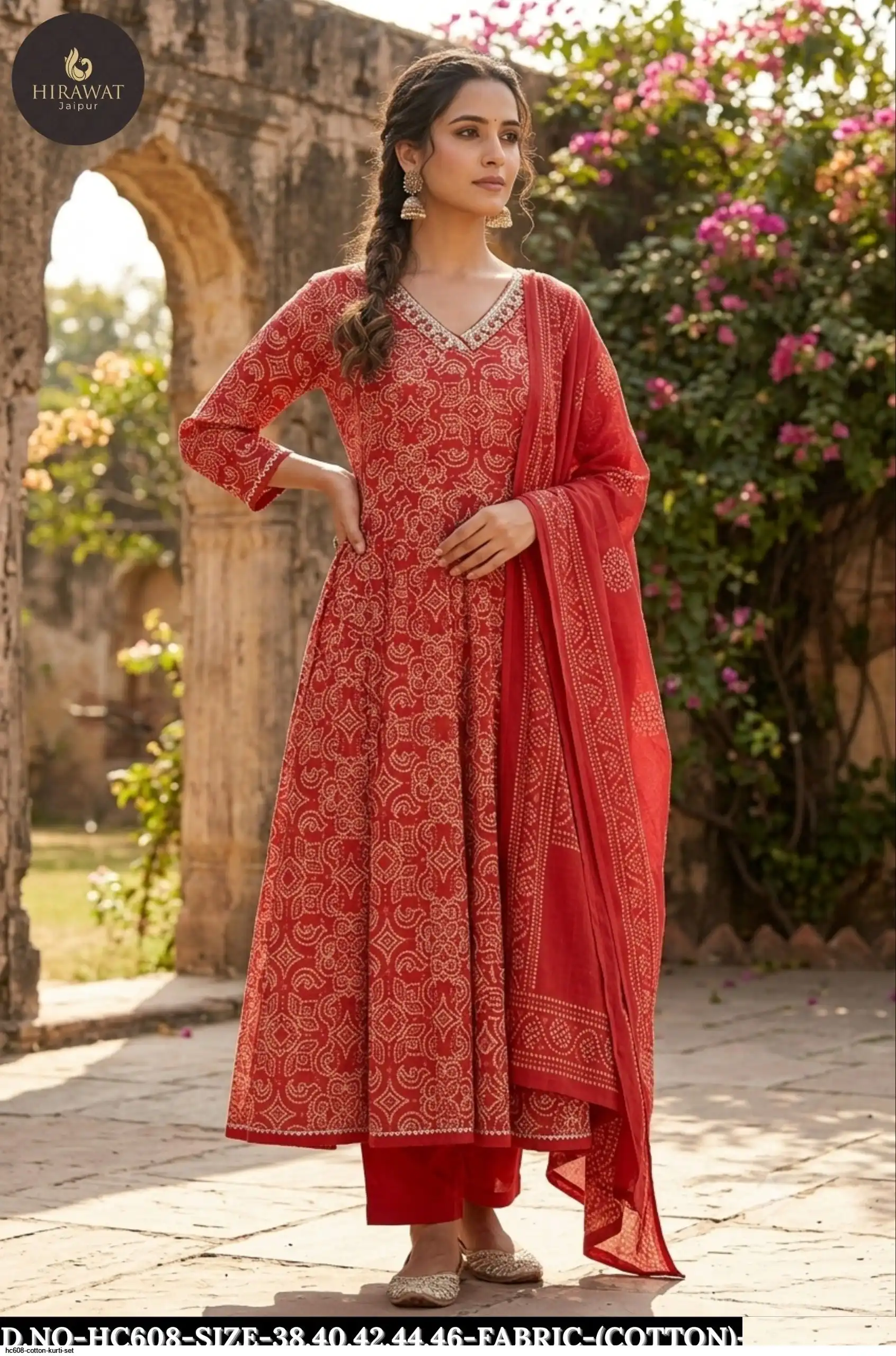 HC608 COTTON KURTI SET B