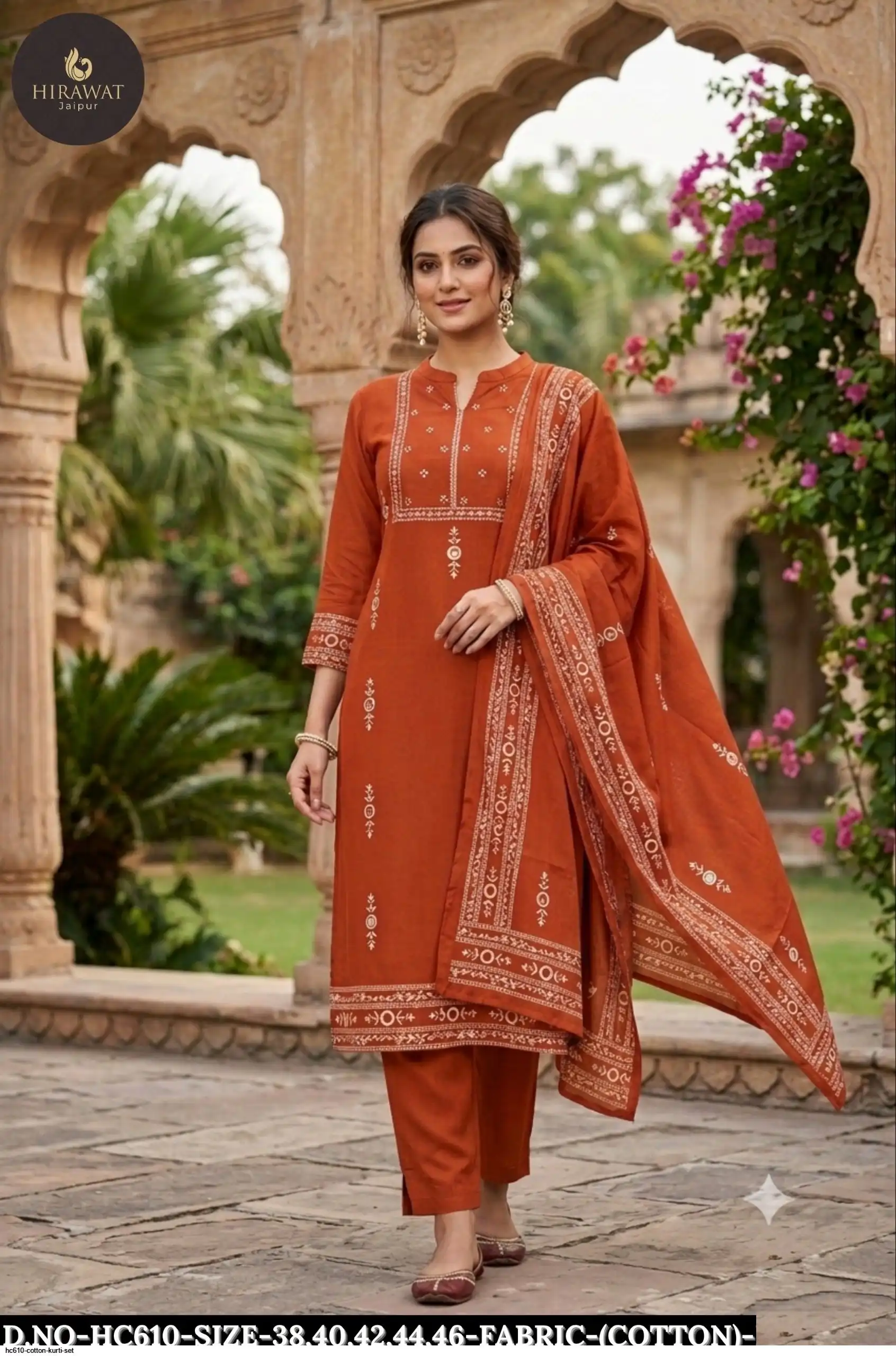 HC610 COTTON KURTI SET B
