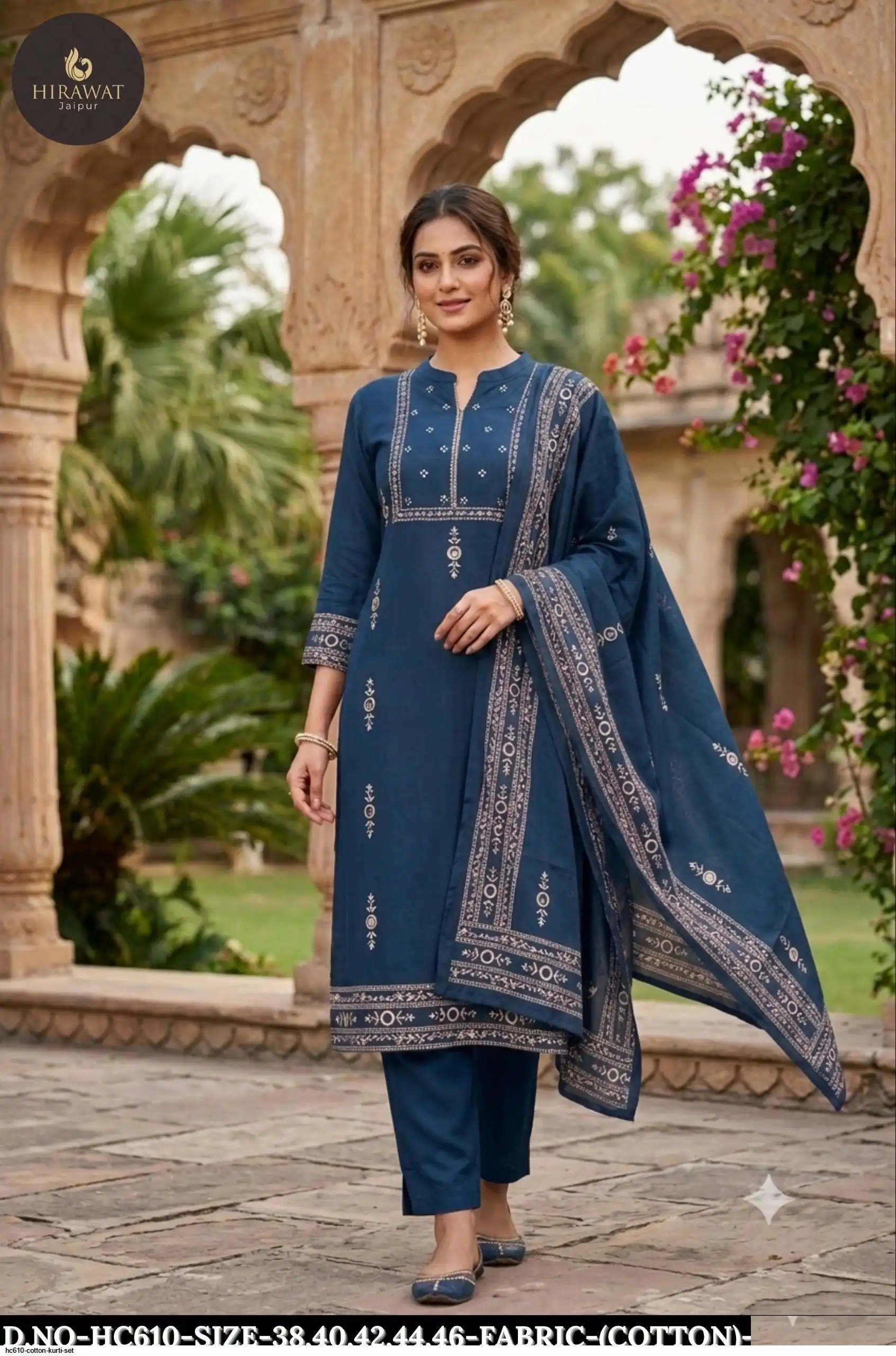 HC610 COTTON KURTI SET D