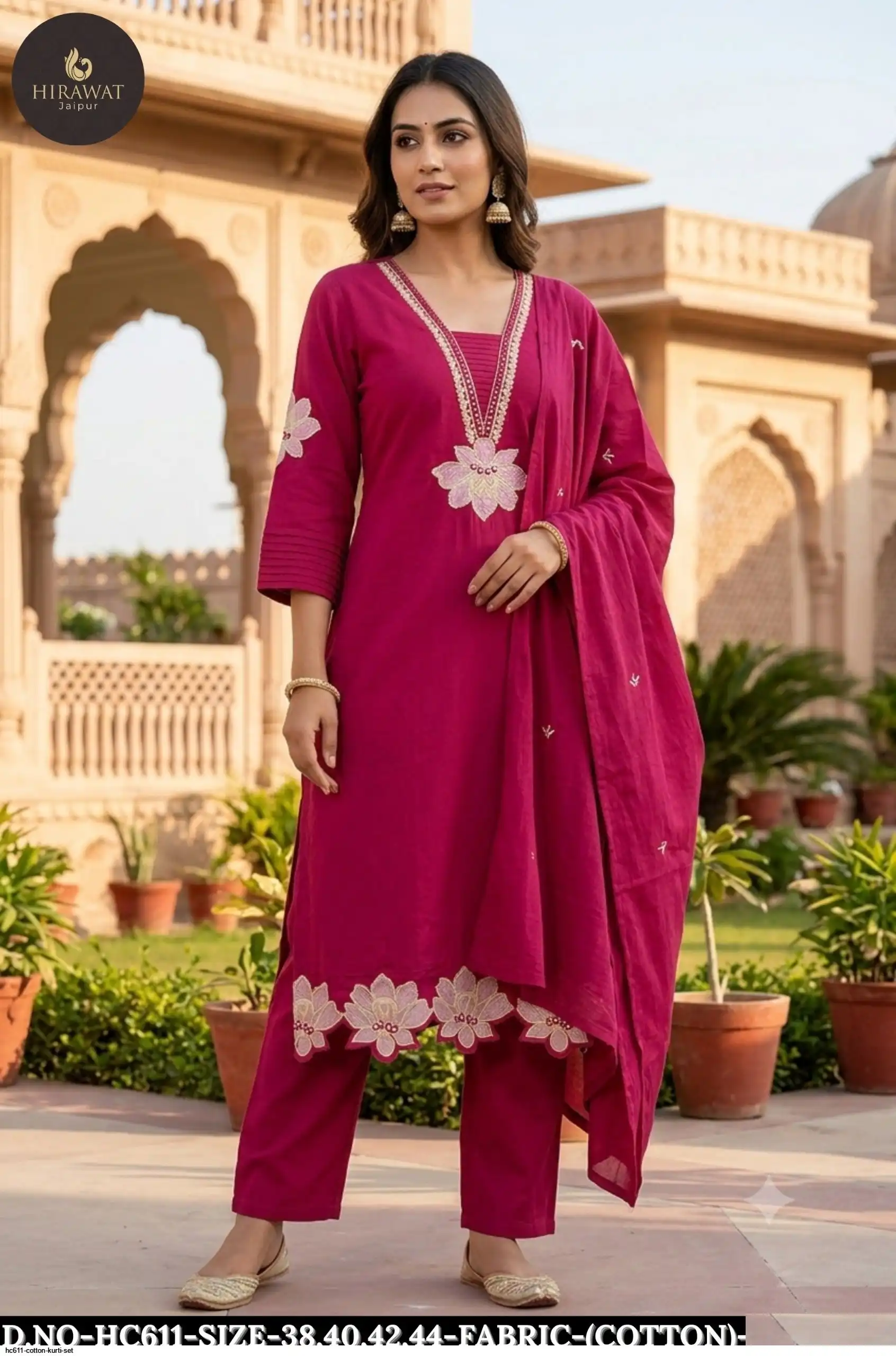 HC611 COTTON KURTI SET C