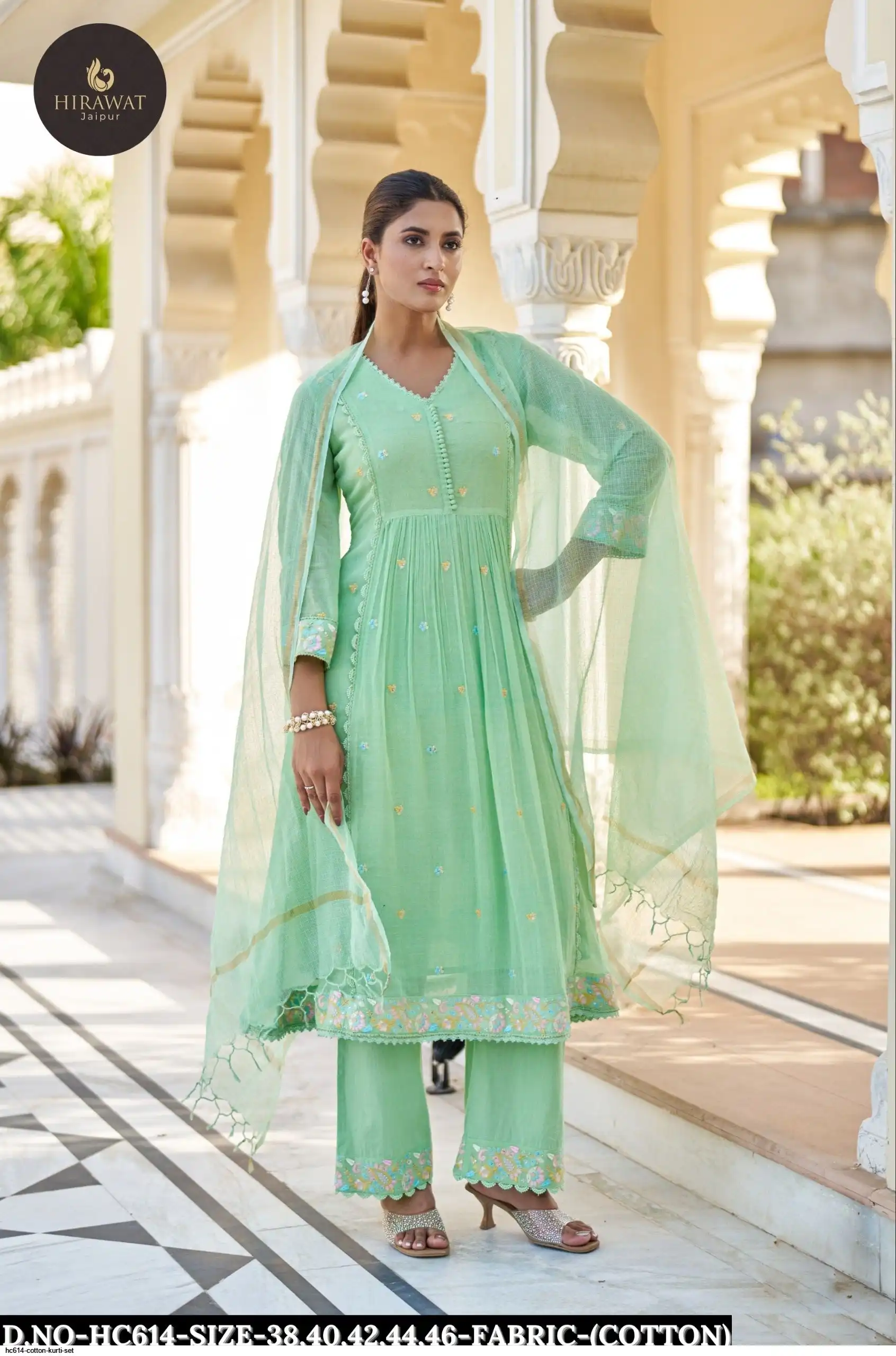 HC614 COTTON KURTI SET B