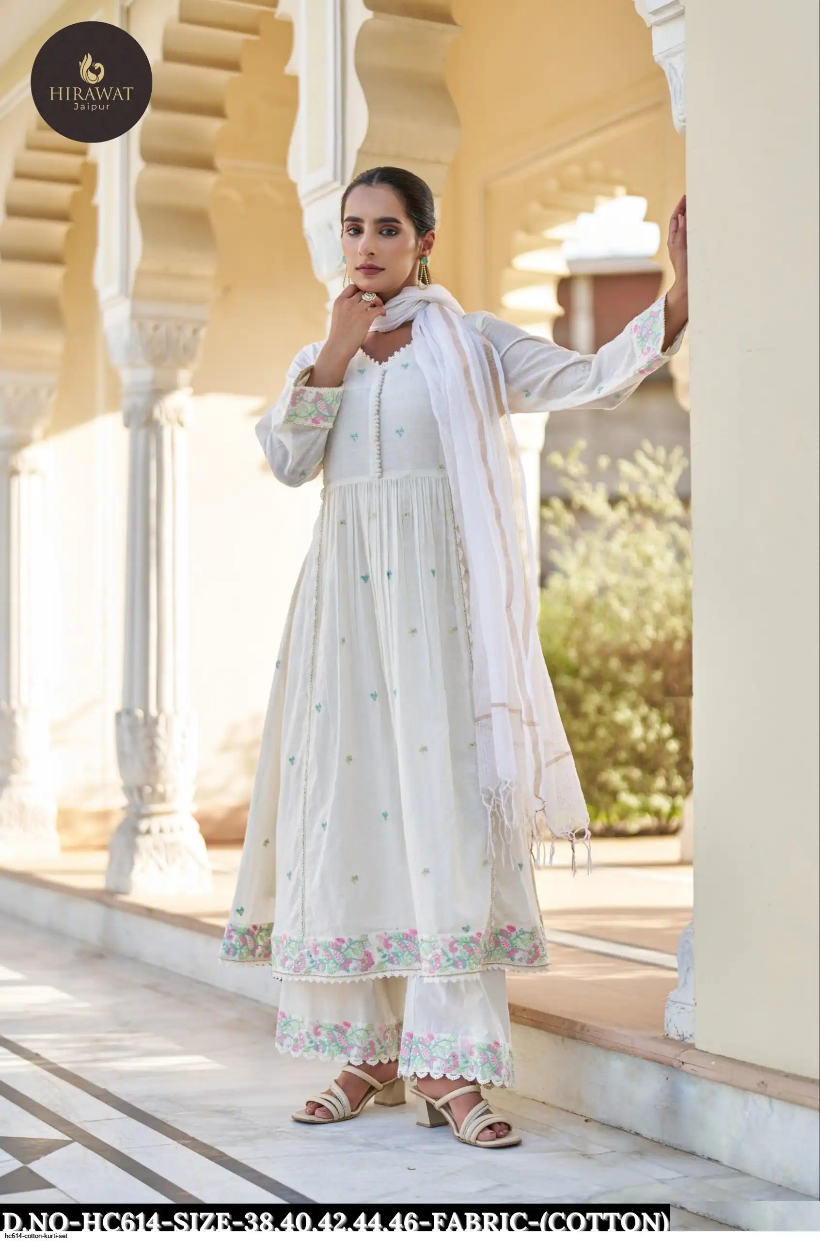 HC614 COTTON KURTI SET D
