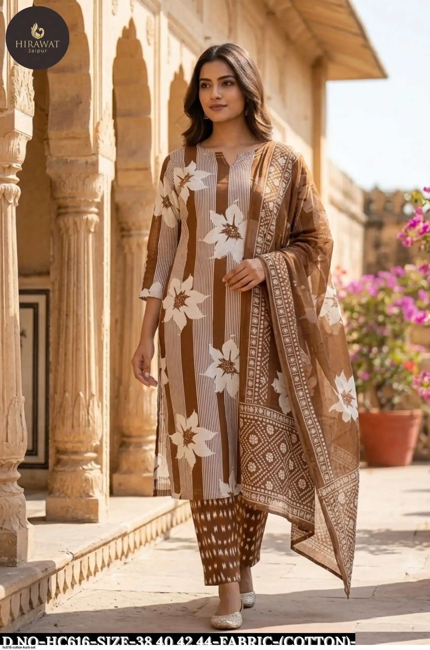 HC616 COTTON KURTI SET C