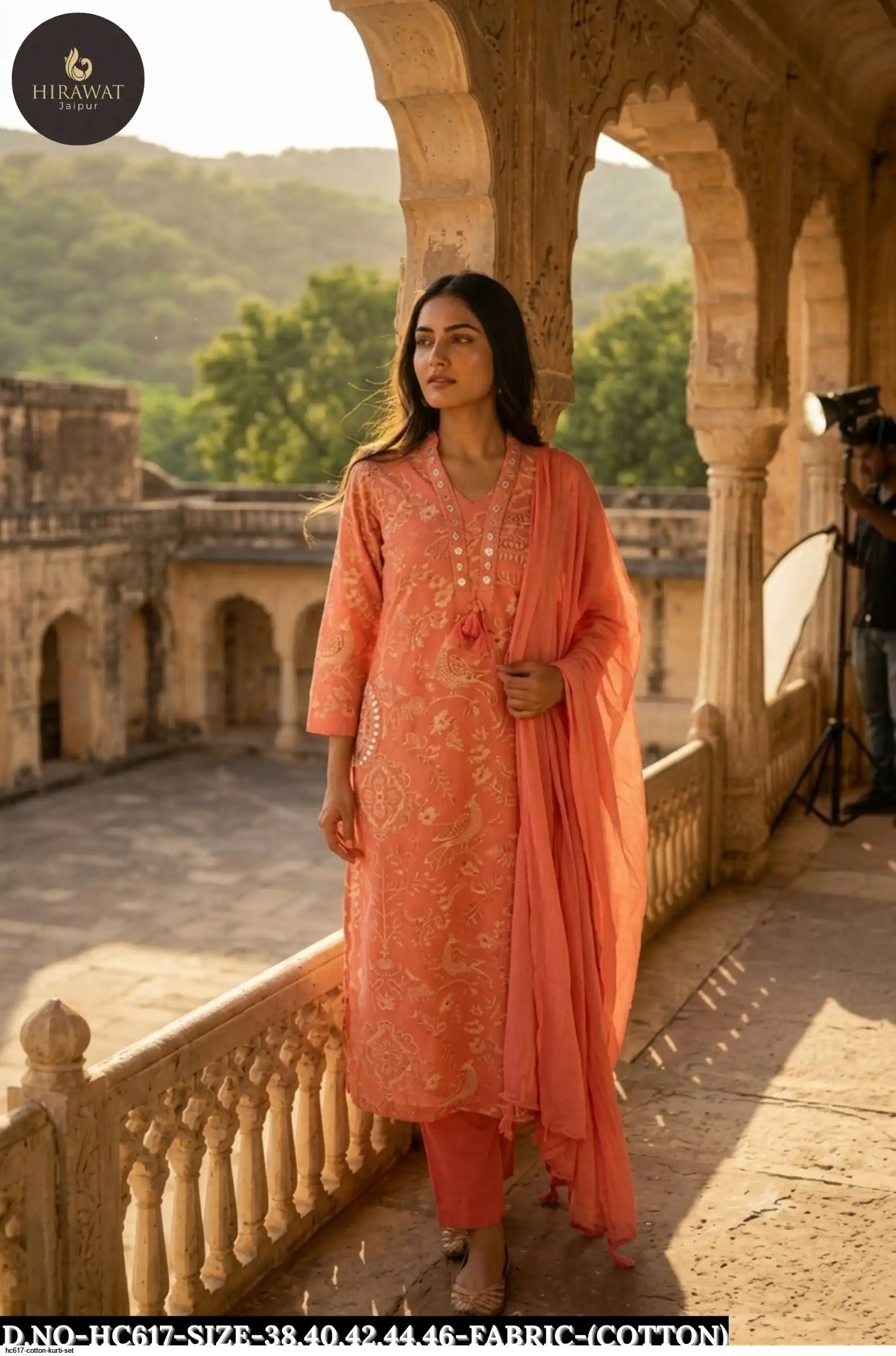 HC617 COTTON KURTI SET B