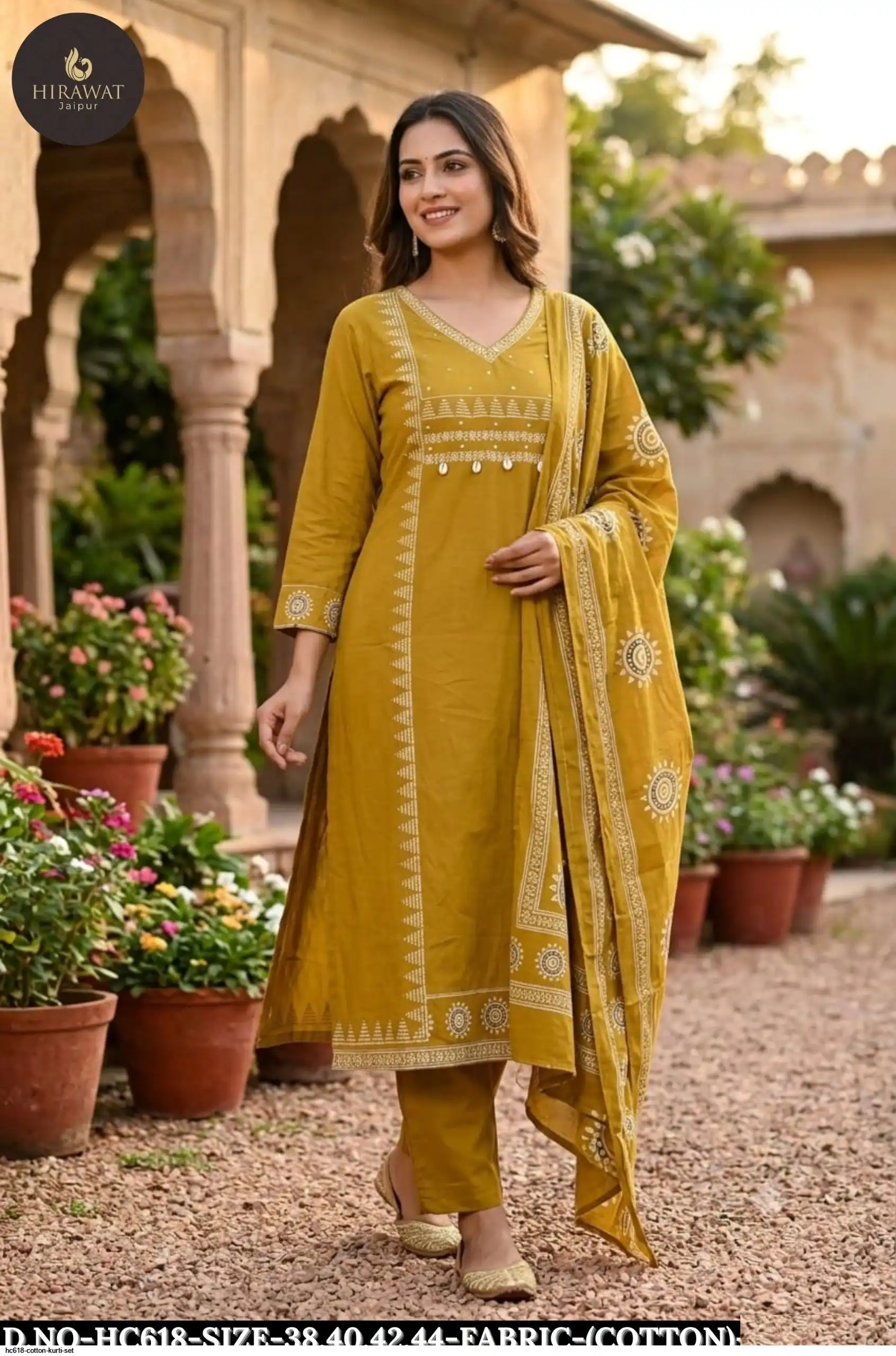 HC618 COTTON KURTI SET D