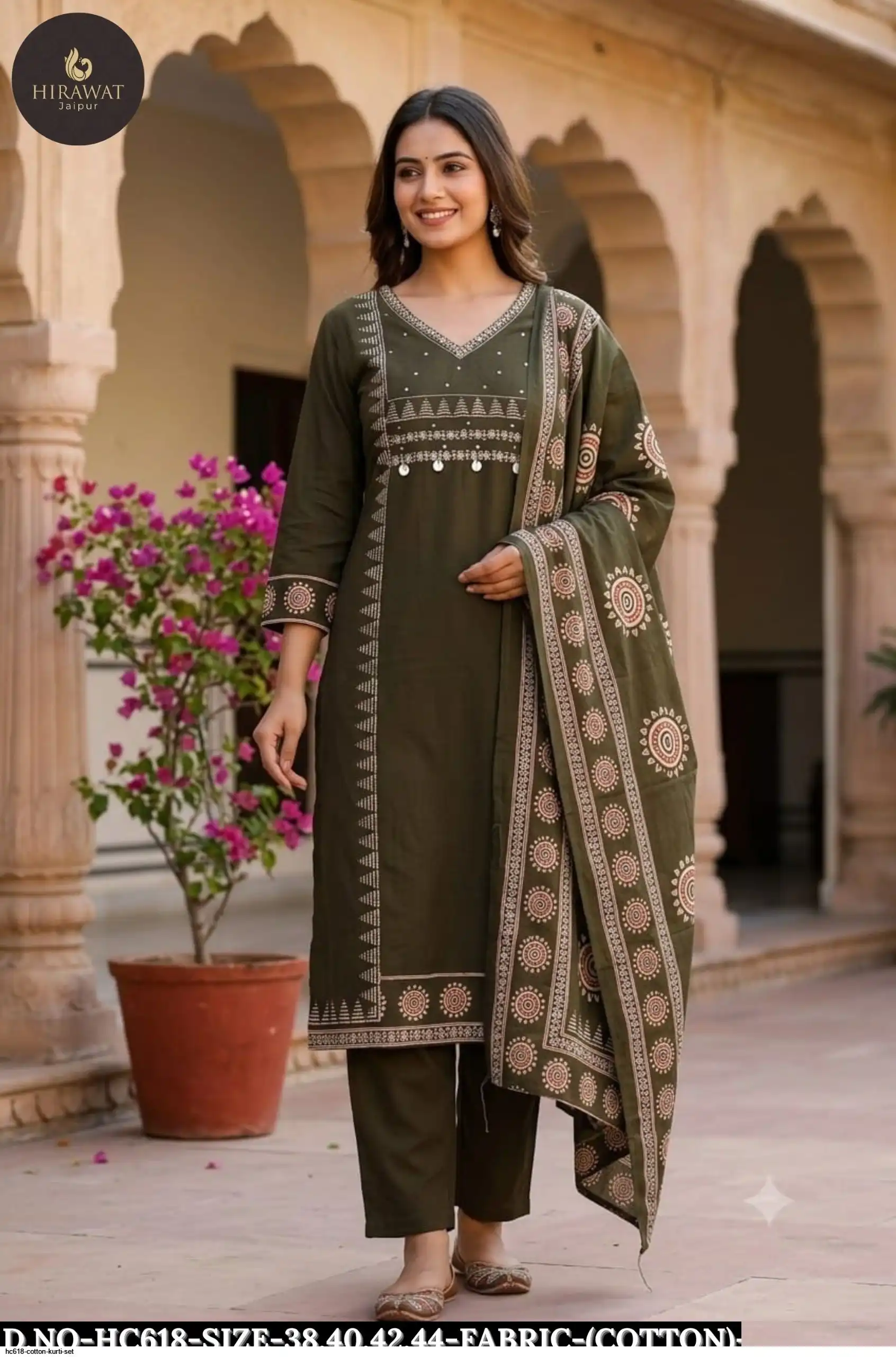 HC618 COTTON KURTI SET C
