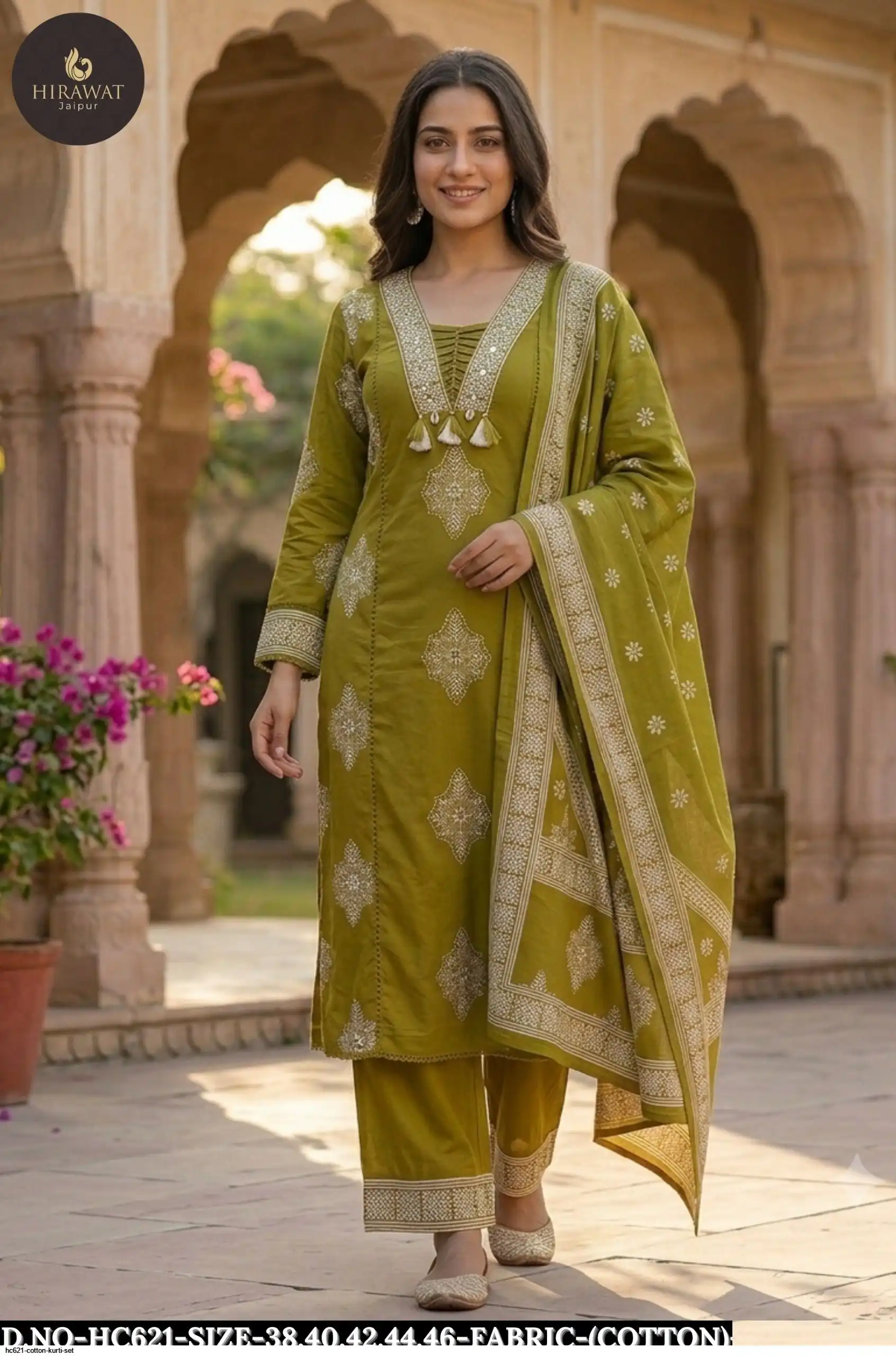 HC621 COTTON KURTI SET B