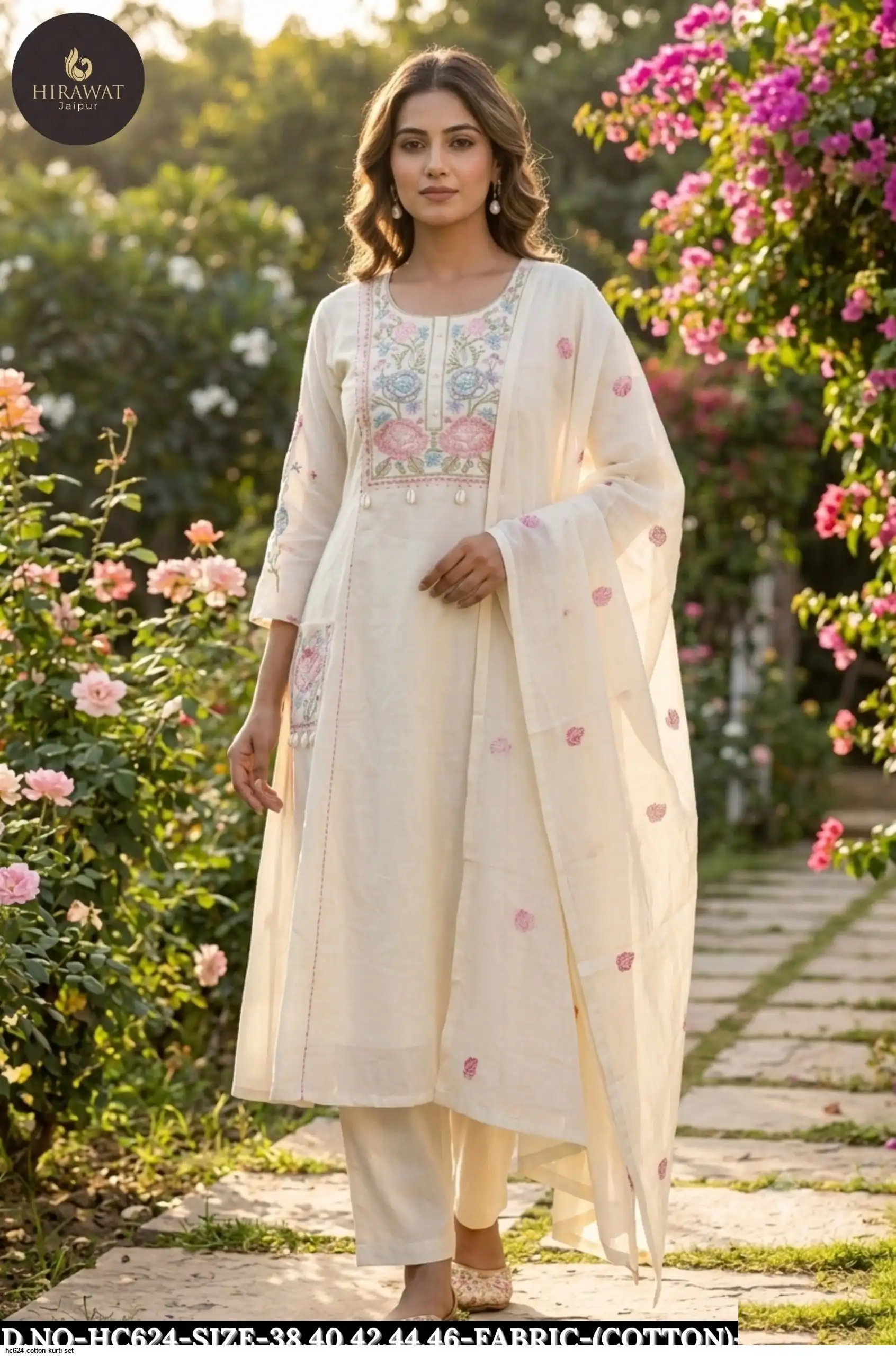 HC624 COTTON KURTI SET B