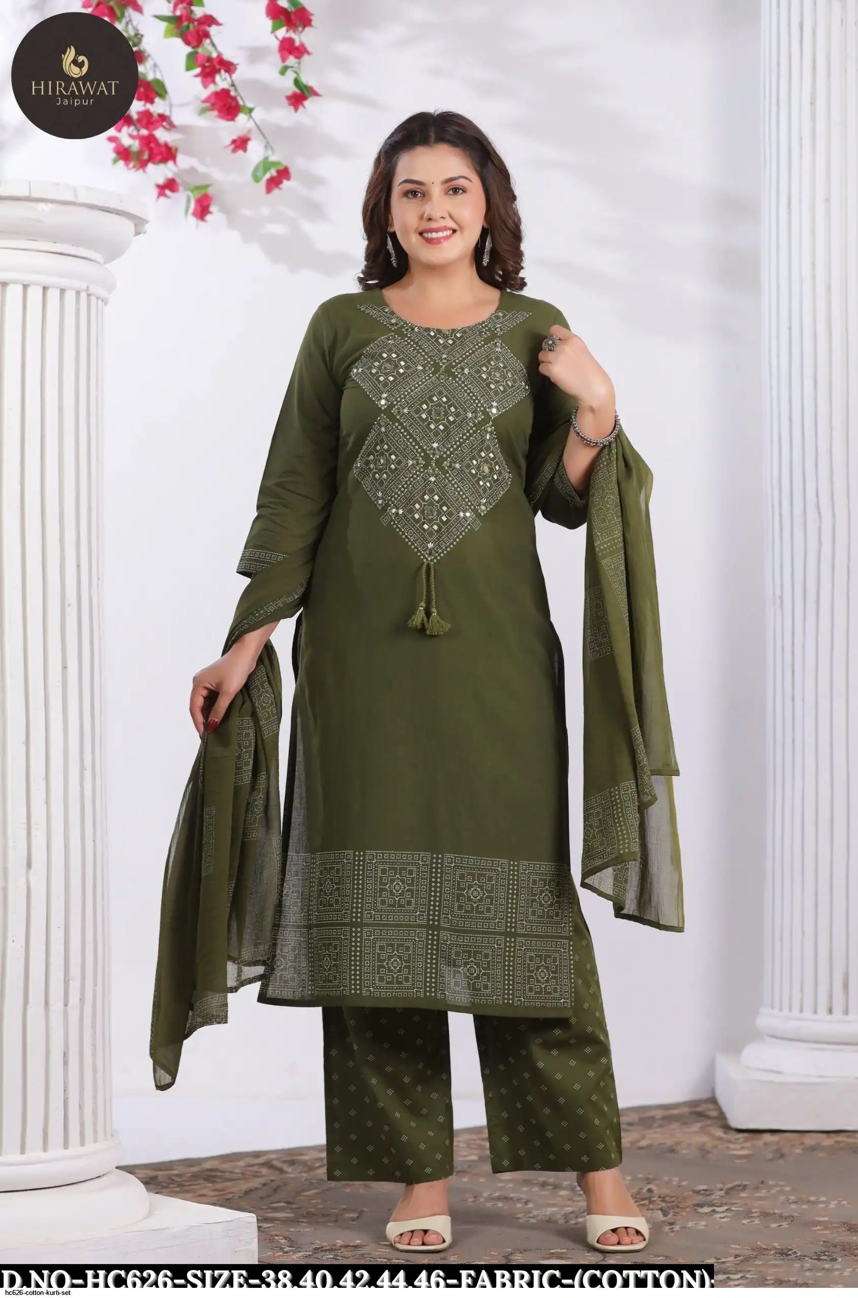 HC626 COTTON KURTI SET D