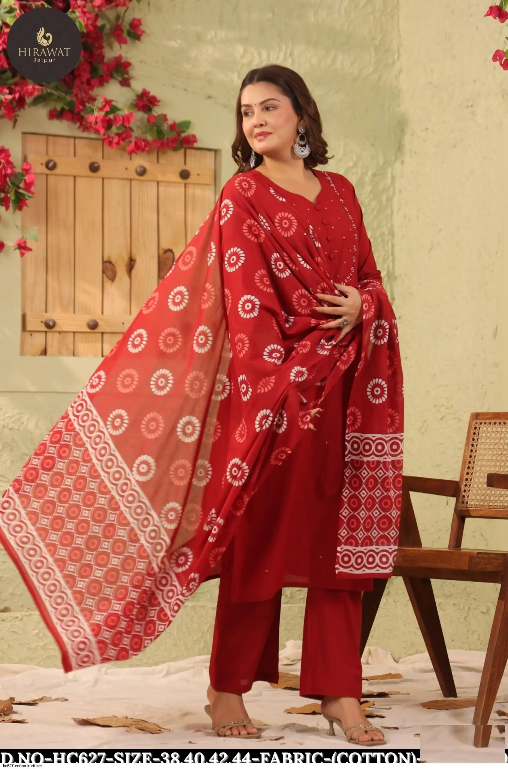 HC627 COTTON KURTI SET C