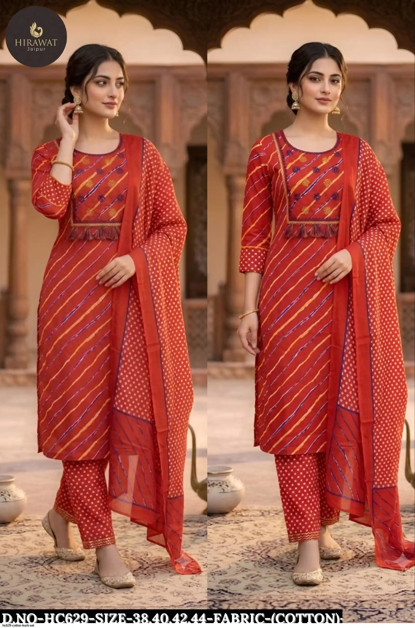 HC629 COTTON KURTI SET C