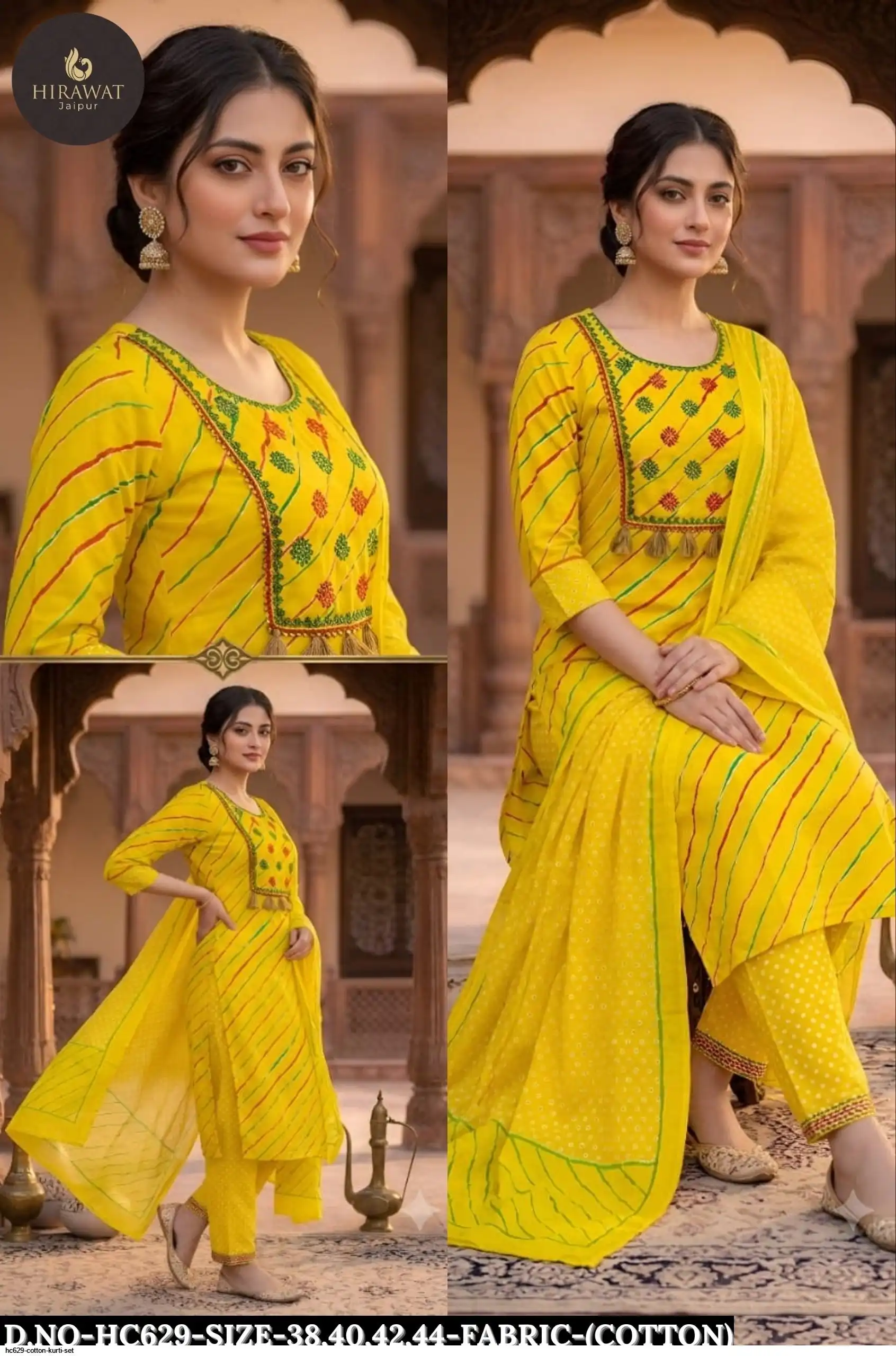HC629 COTTON KURTI SET B