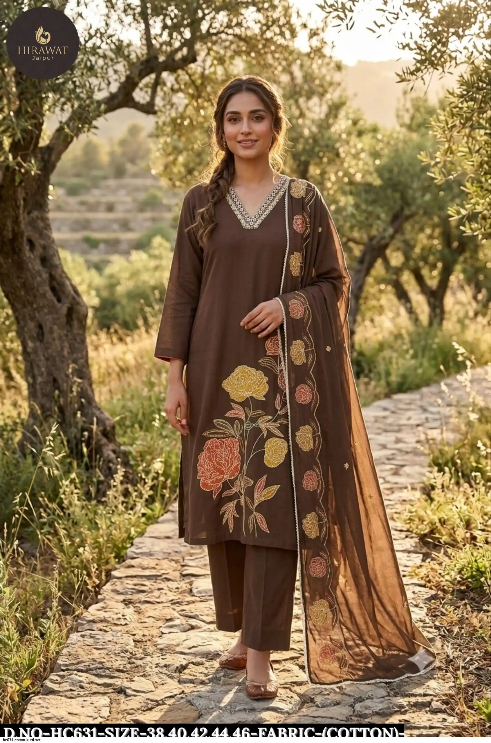 HC631 COTTON KURTI SET B