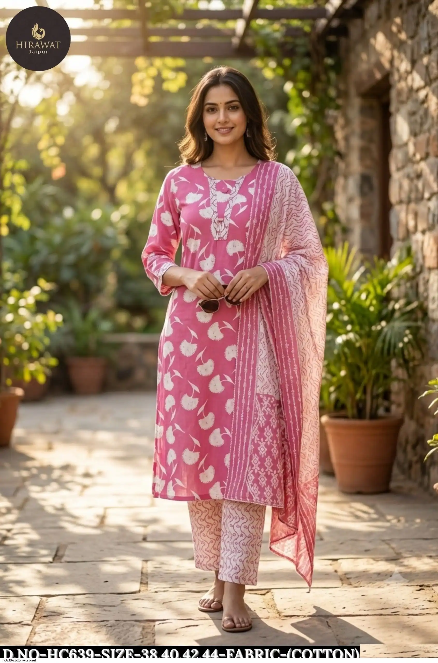HC639 COTTON KURTI SET B