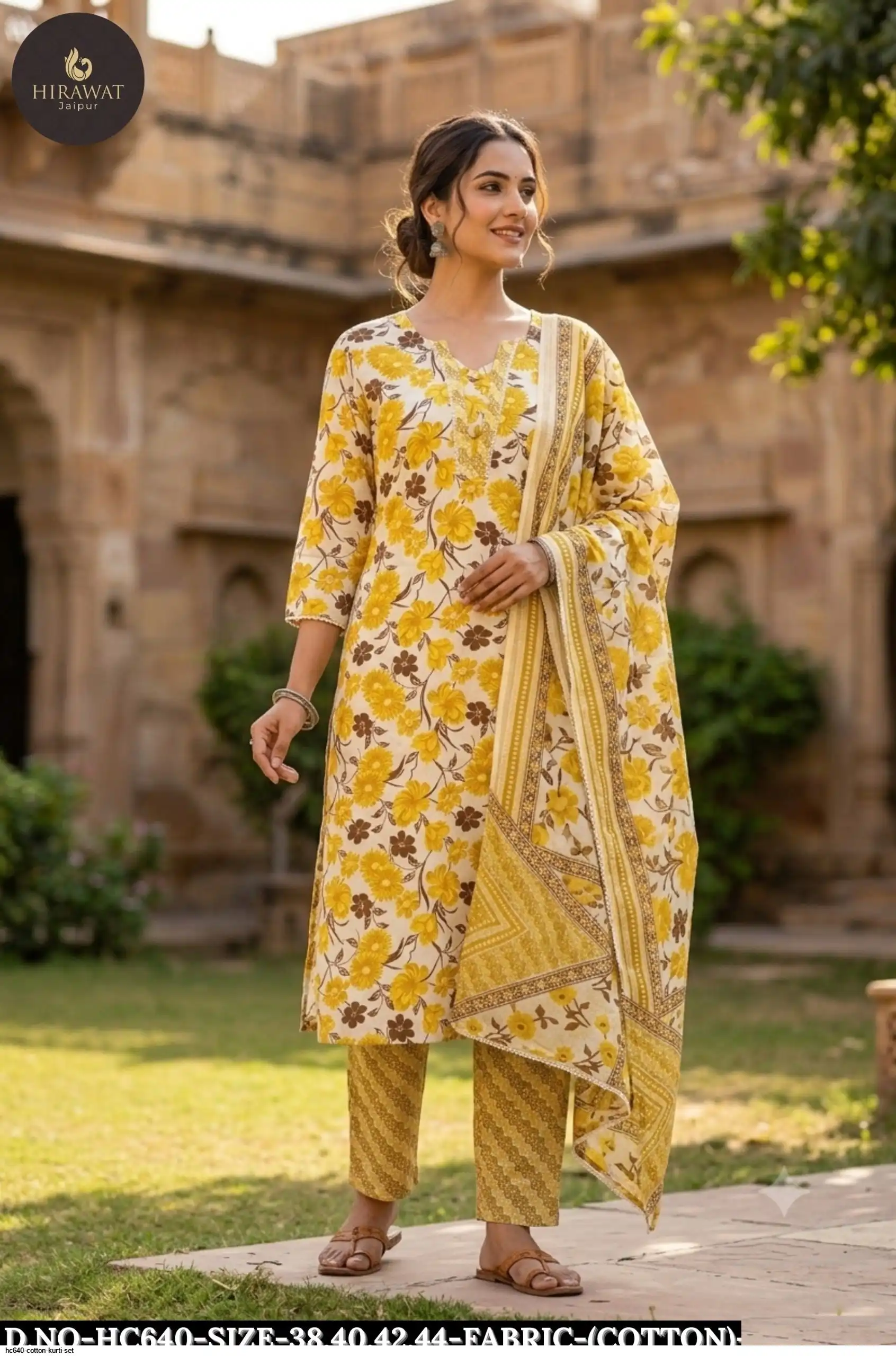 HC640 COTTON KURTI SET B