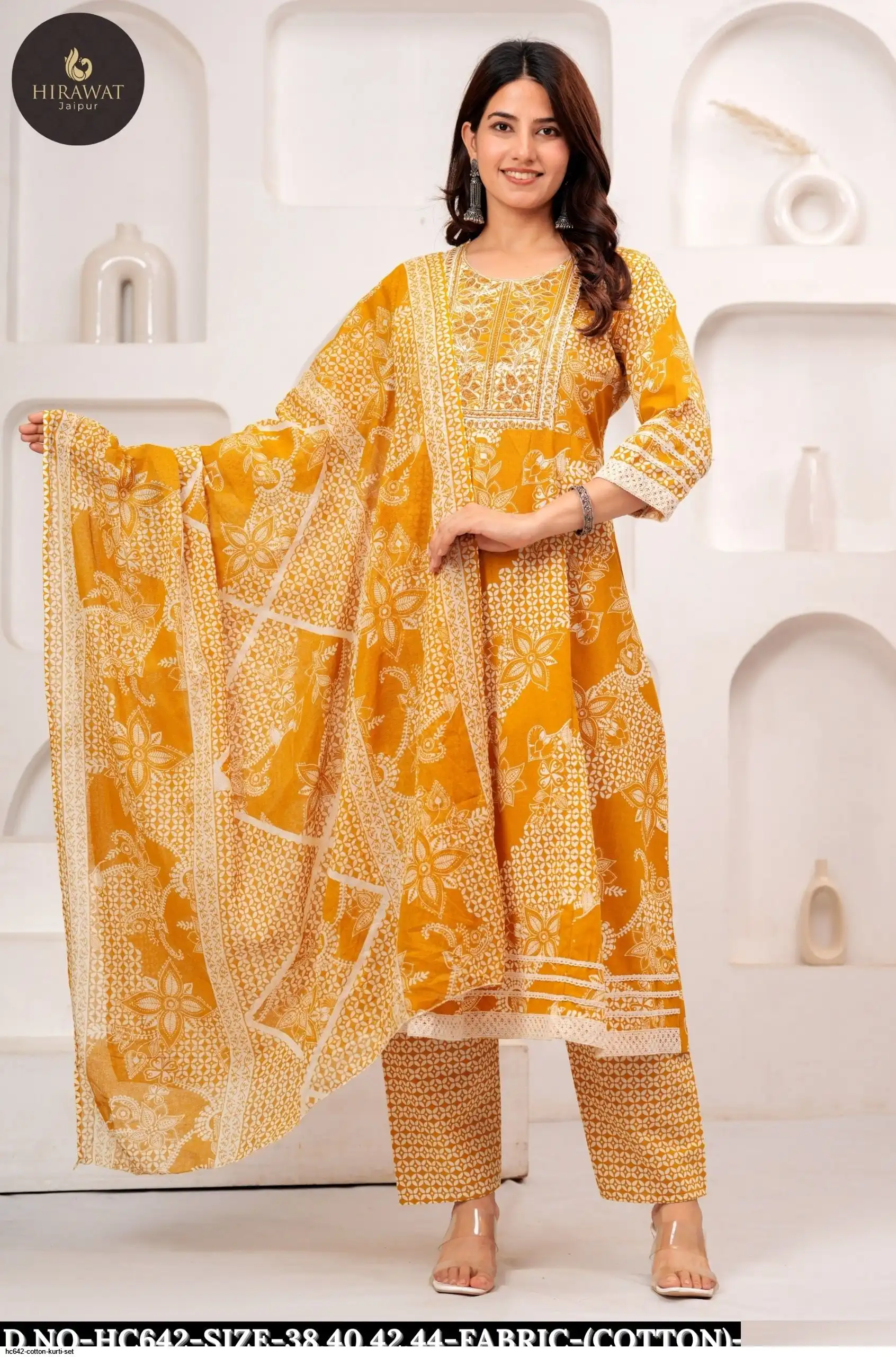 HC642 COTTON KURTI SET D