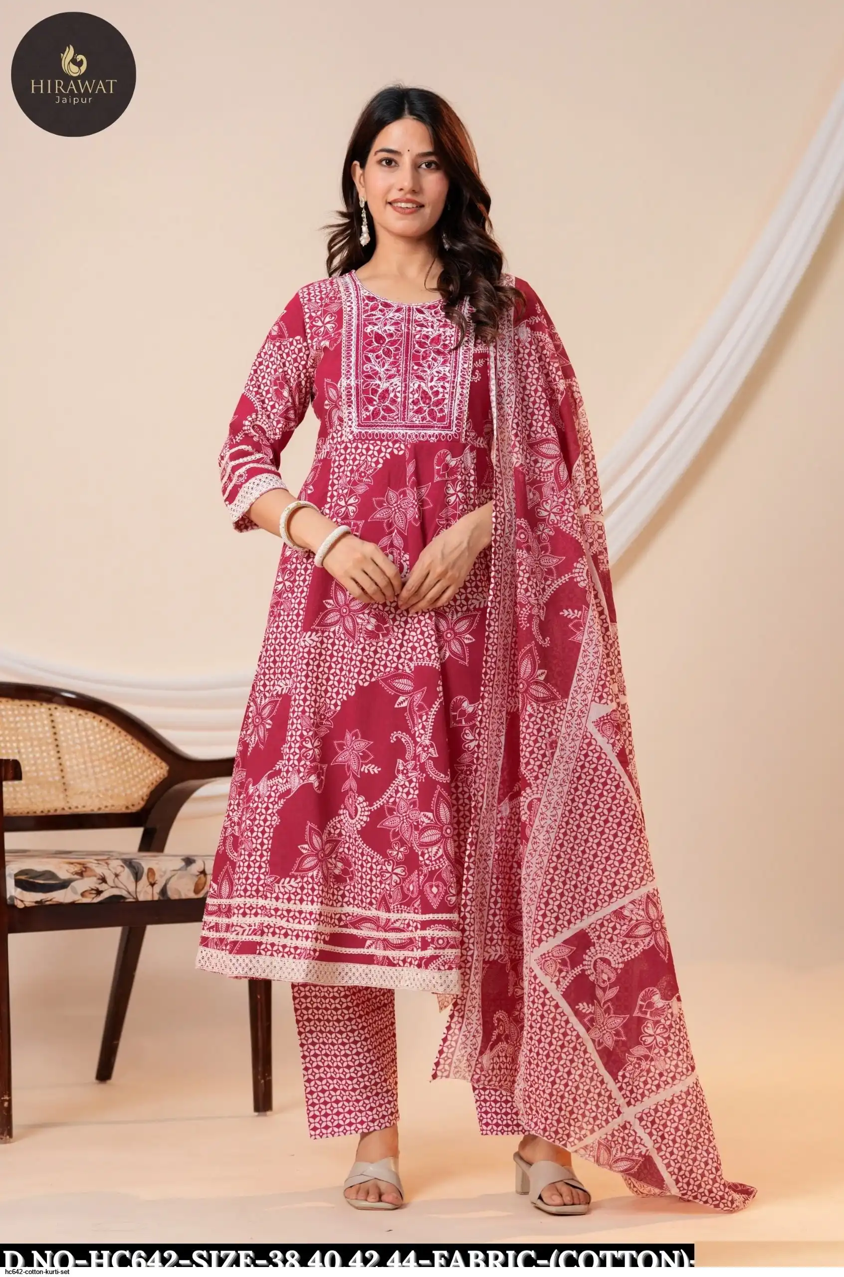 HC642 COTTON KURTI SET C