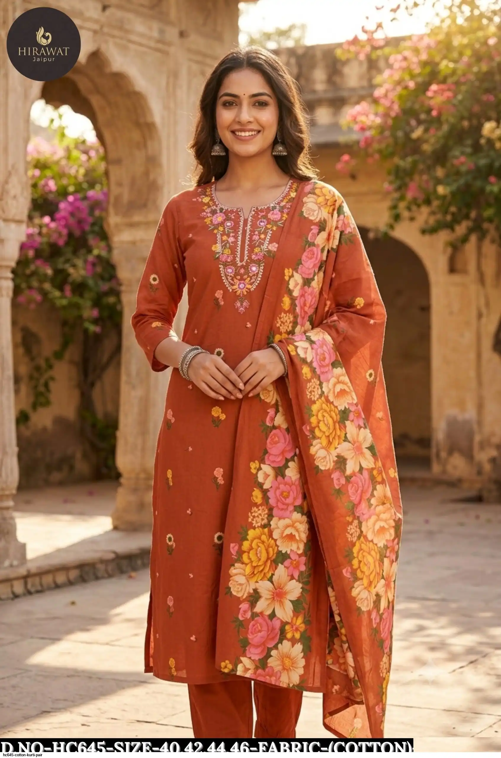 HC645 COTTON KURTI PAIR B