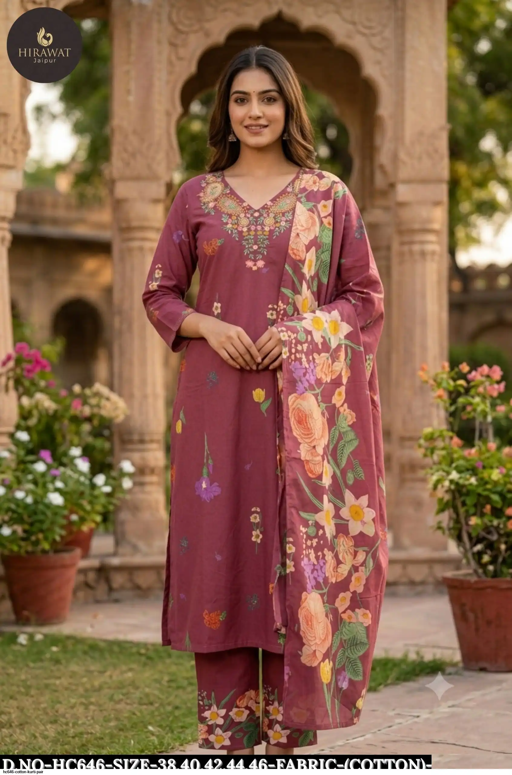 HC646 COTTON KURTI PAIR C
