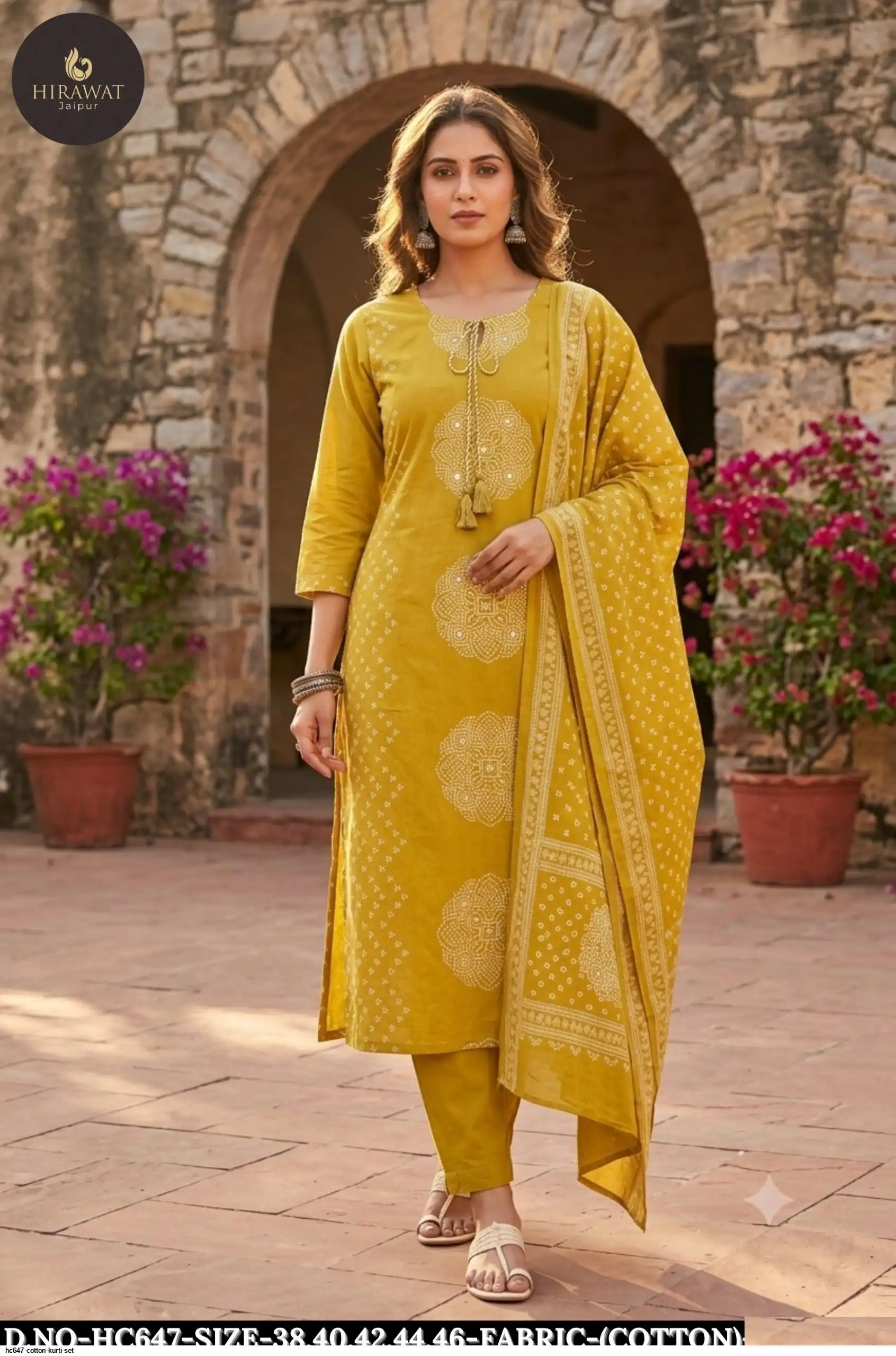 HC647 COTTON KURTI SET B