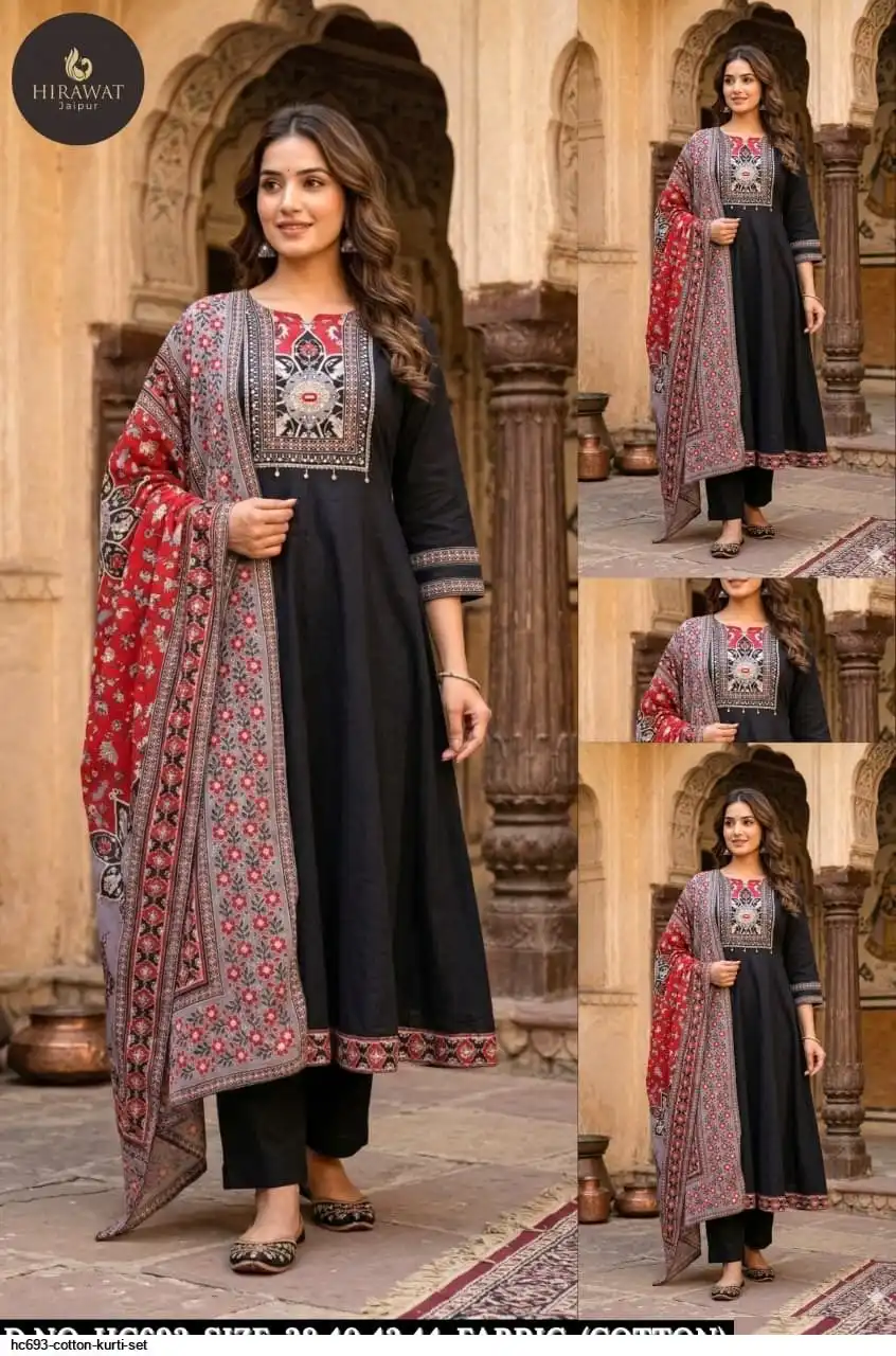 HC693 COTTON KURTI SET B