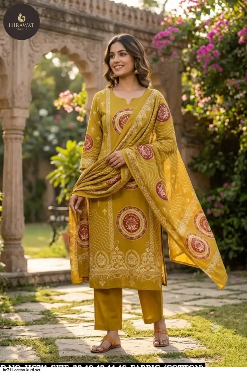 HC711 COTTON KURTI SET B