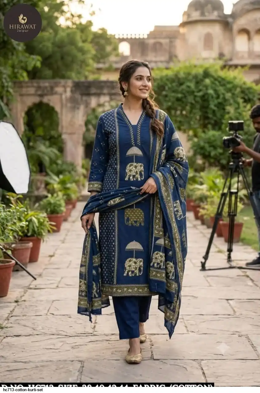 HC713 COTTON KURTI SET B