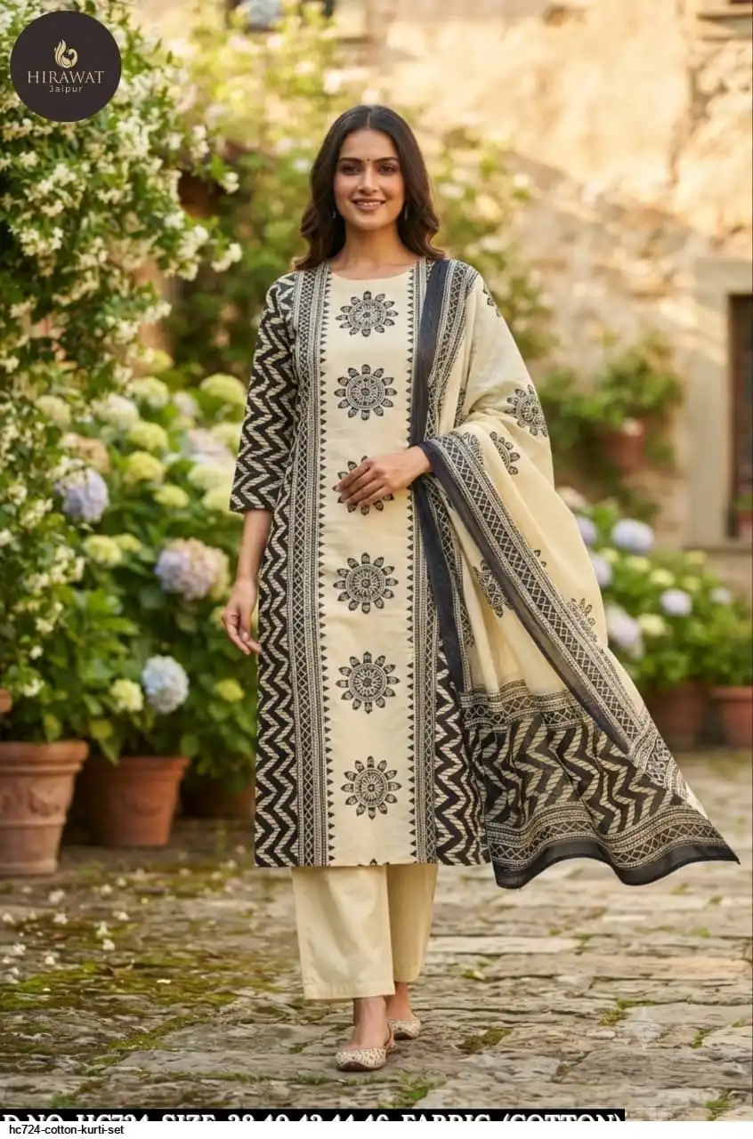 HC724 COTTON KURTI SET D