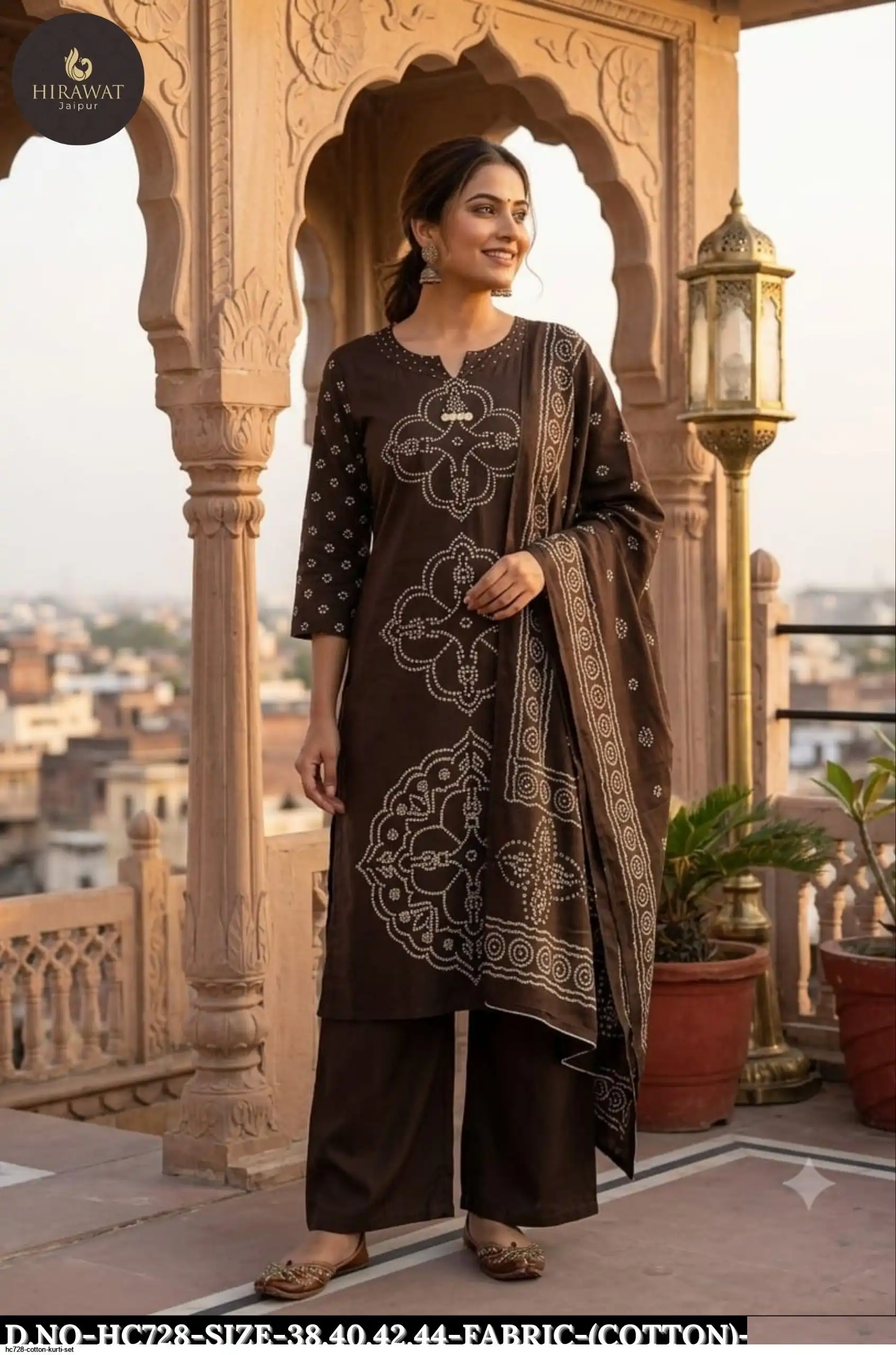 HC728 COTTON KURTI SET D