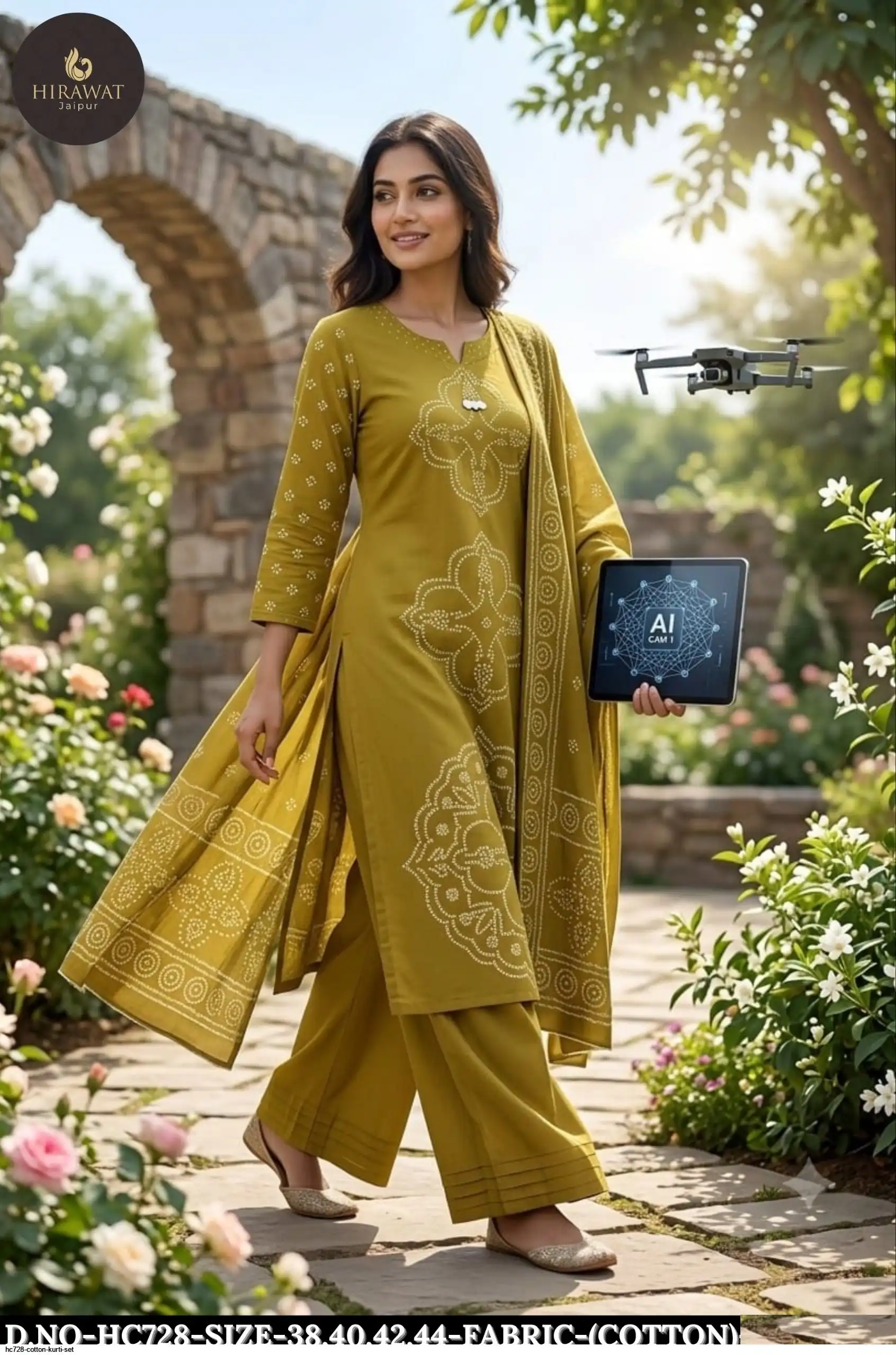 HC728 COTTON KURTI SET C